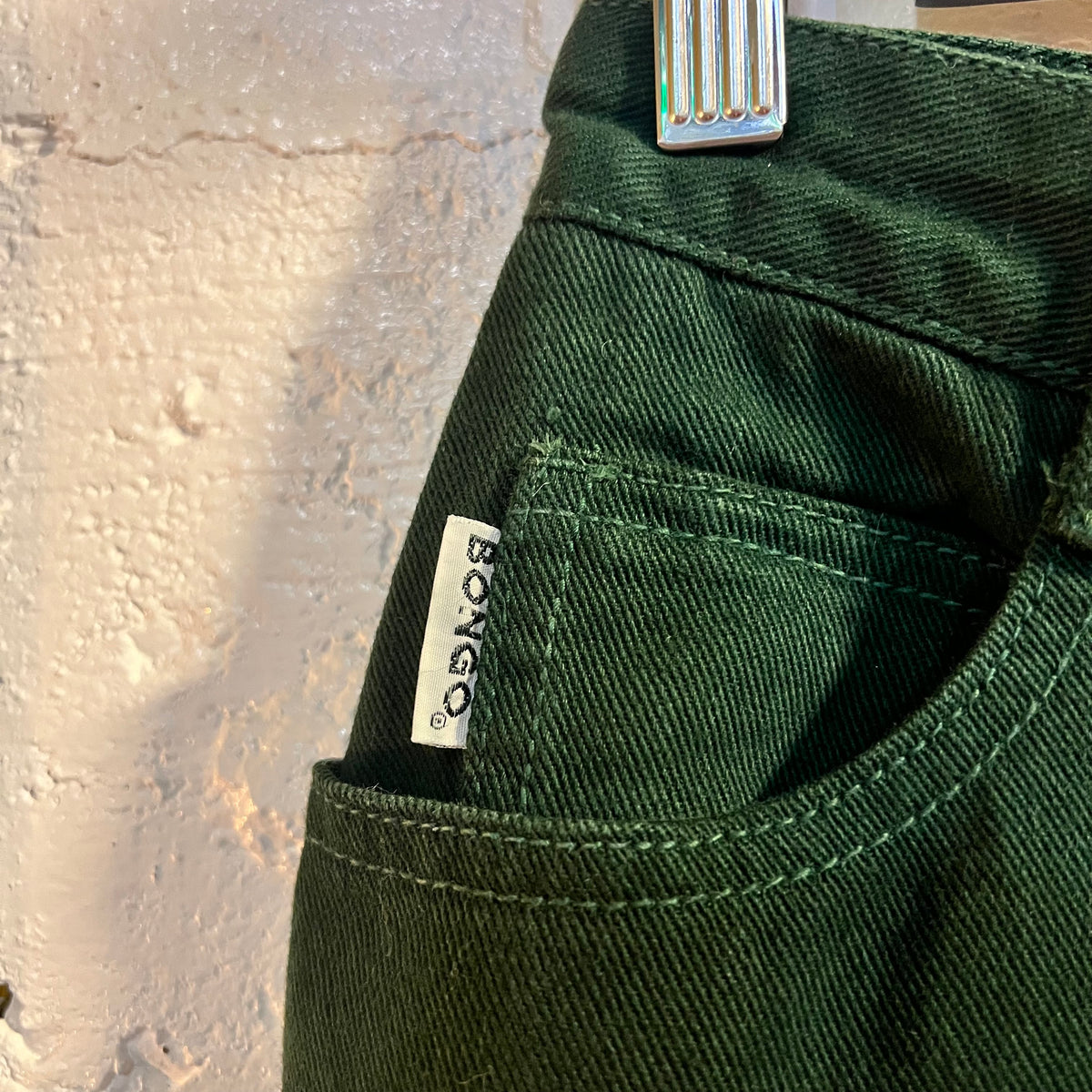 Vintage Bongo By Gene Montesano Denim Jeans - Size 9 - Made In USA - Dark Green