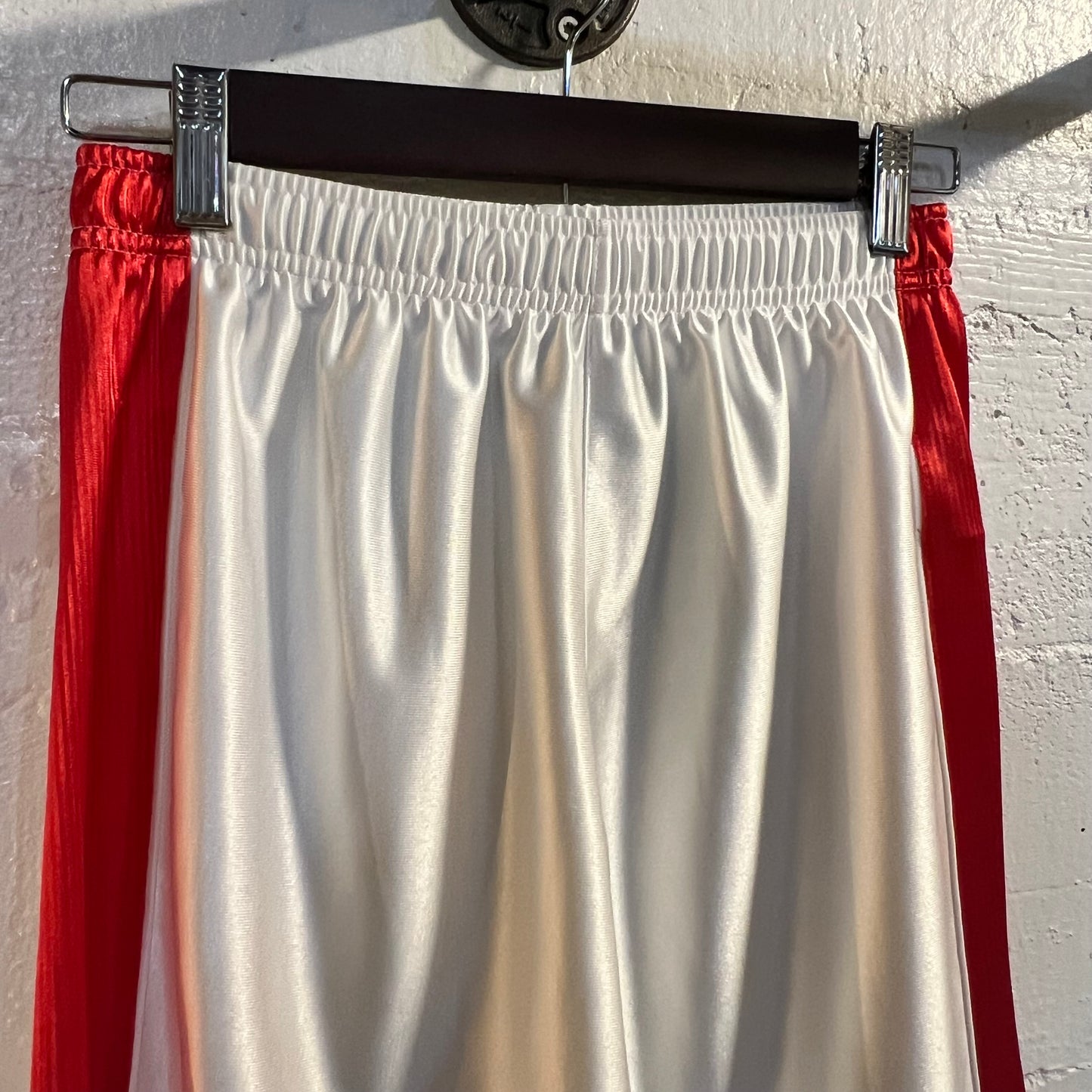 Vintage Y2K Nike Women's Mini Swoosh Basketball Shorts - Size 14 (24"-28" Waist) - White/Infrared