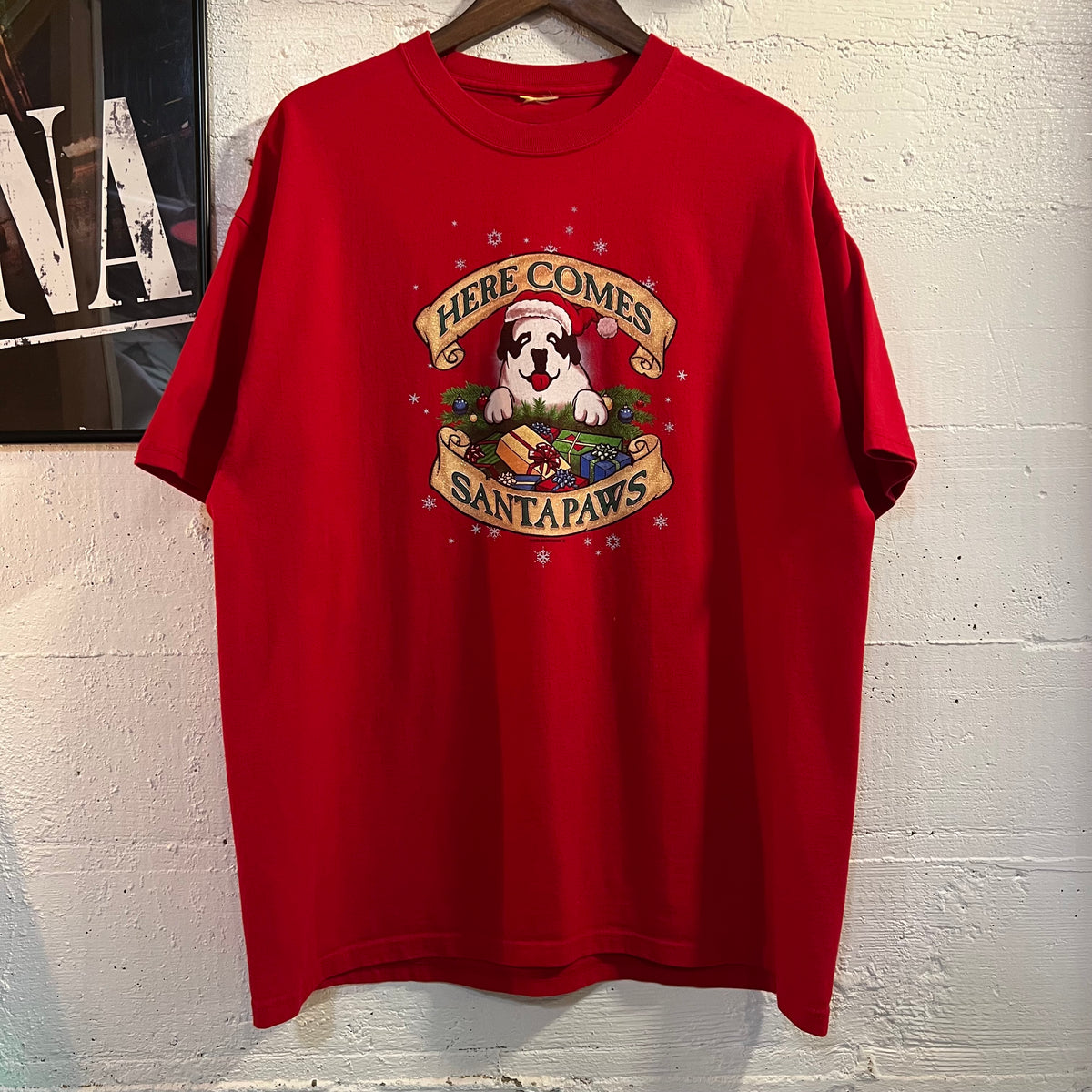 Vintage 2005 Big Dogs 'Santa Paws' Christmas Holiday Graphic T-Shirt - Size XL - Red