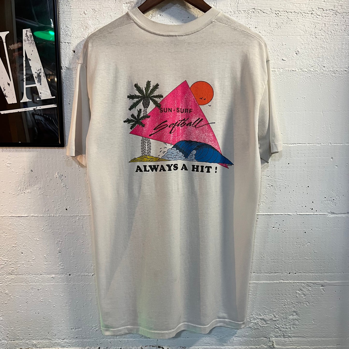 Vintage Distressed Coca-Cola Softball Tournament Single Stitch T-Shirt - Size XL - Made In USA - White