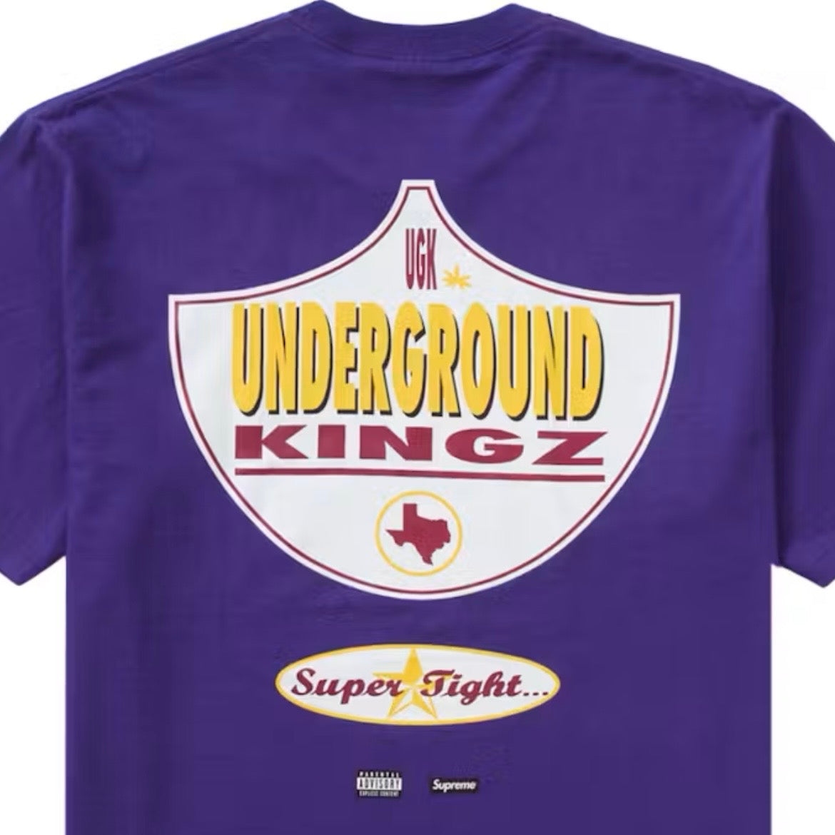 *New* Supreme x UGK 'Super Tight' T-Shirt (SS24) - Size XL - Purple - Made In USA - 100% Cotton