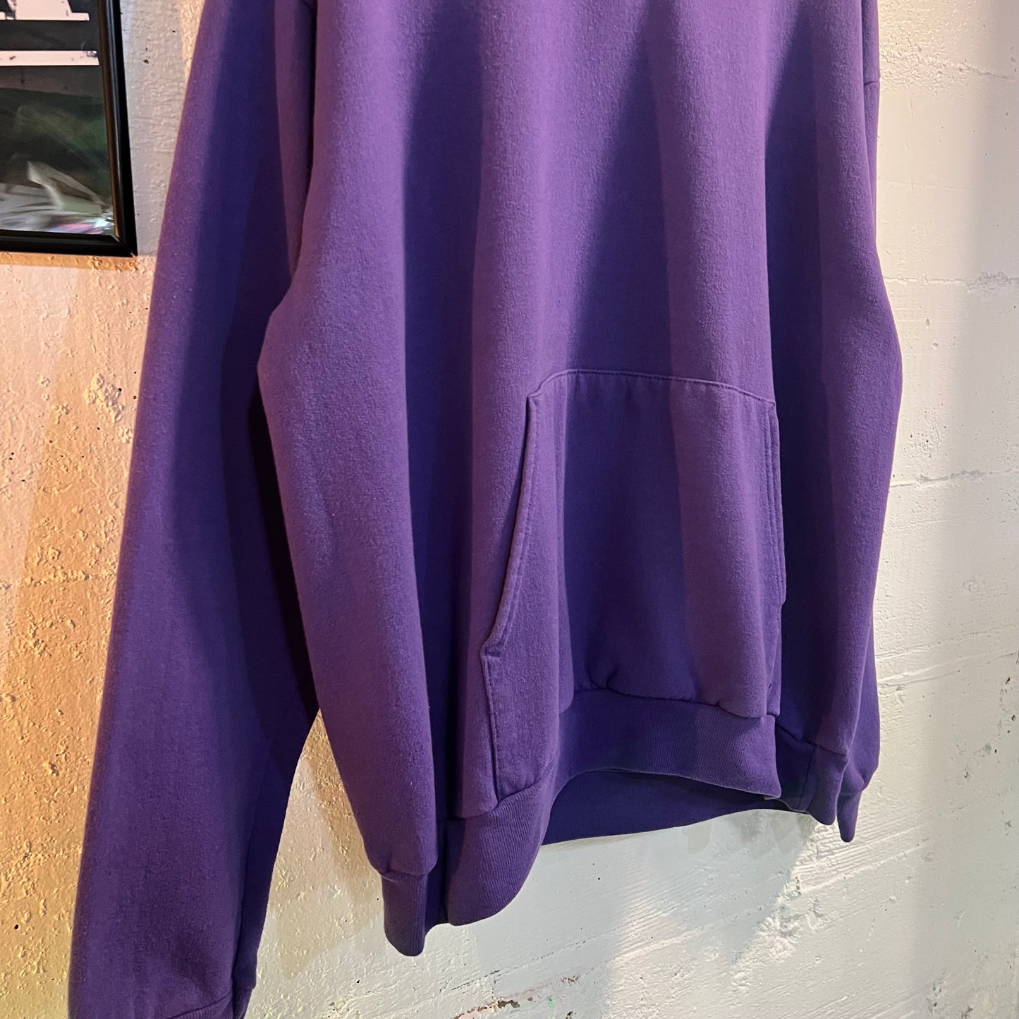Vintage Hanes Baggy Blank Hoodie Sweatshirt - Size Large - Purple