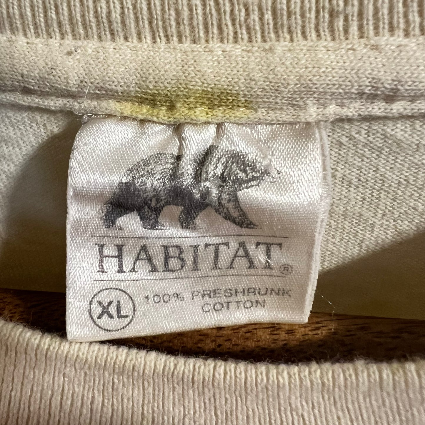 Vintage 80's Habitat 'Albuquerque' Southwestern Single Stitch T-Shirt - Size XL - Cream/Tan