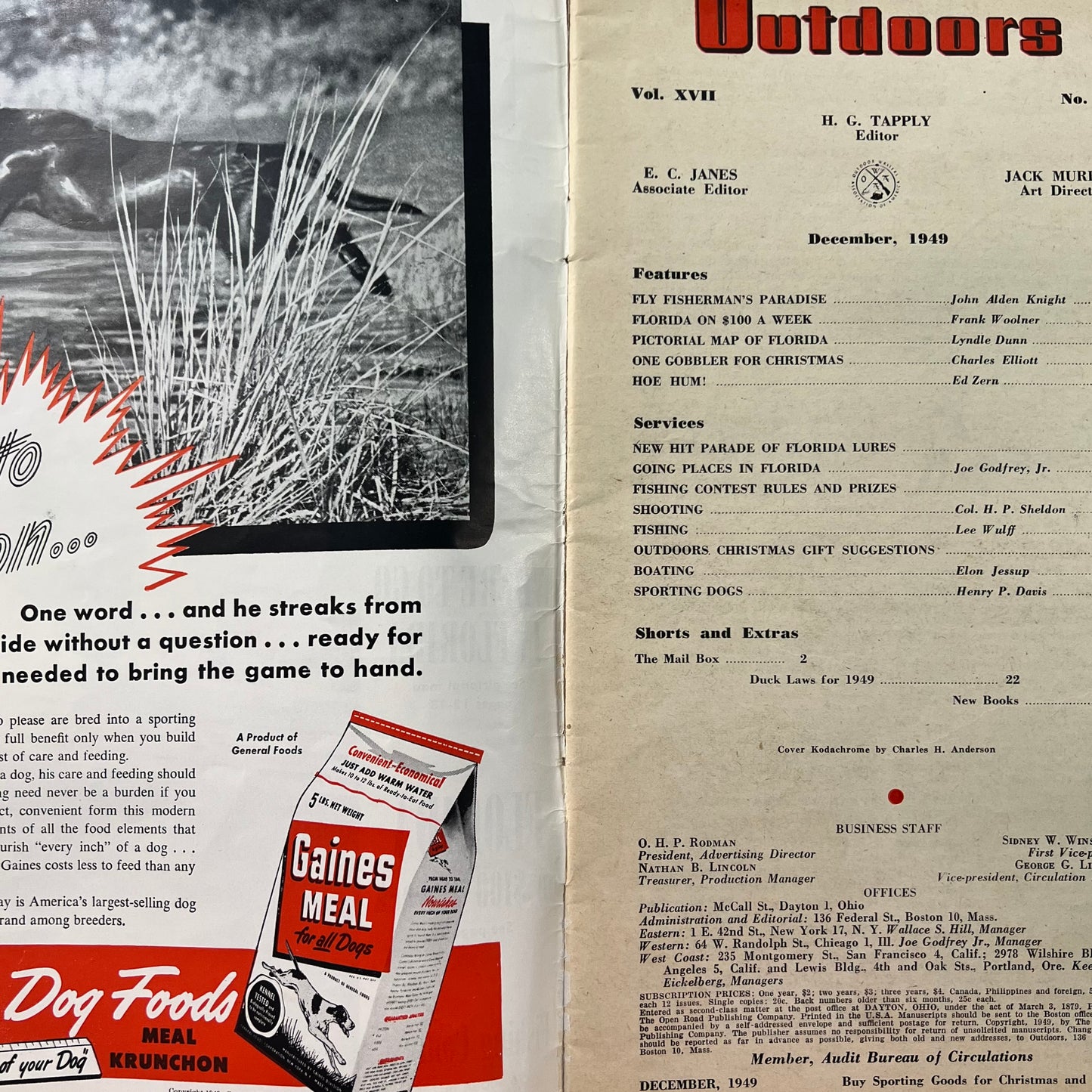 Vintage 1949 Outdoors 'Special Florida Issue' Magazine