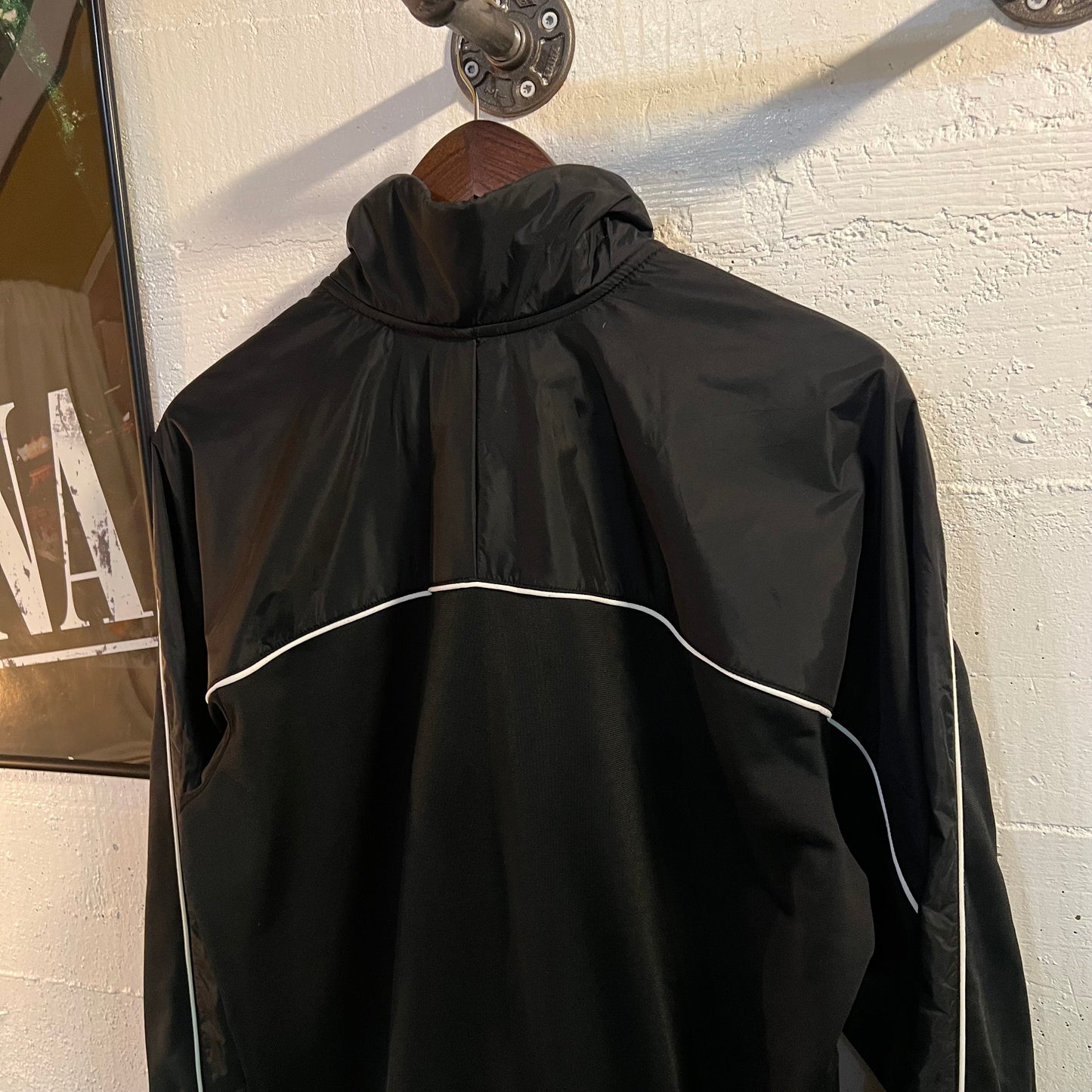 Vintage 2000's Nike Embroidered Sleeve Piping Track Jacket - Size Medium - Black/White