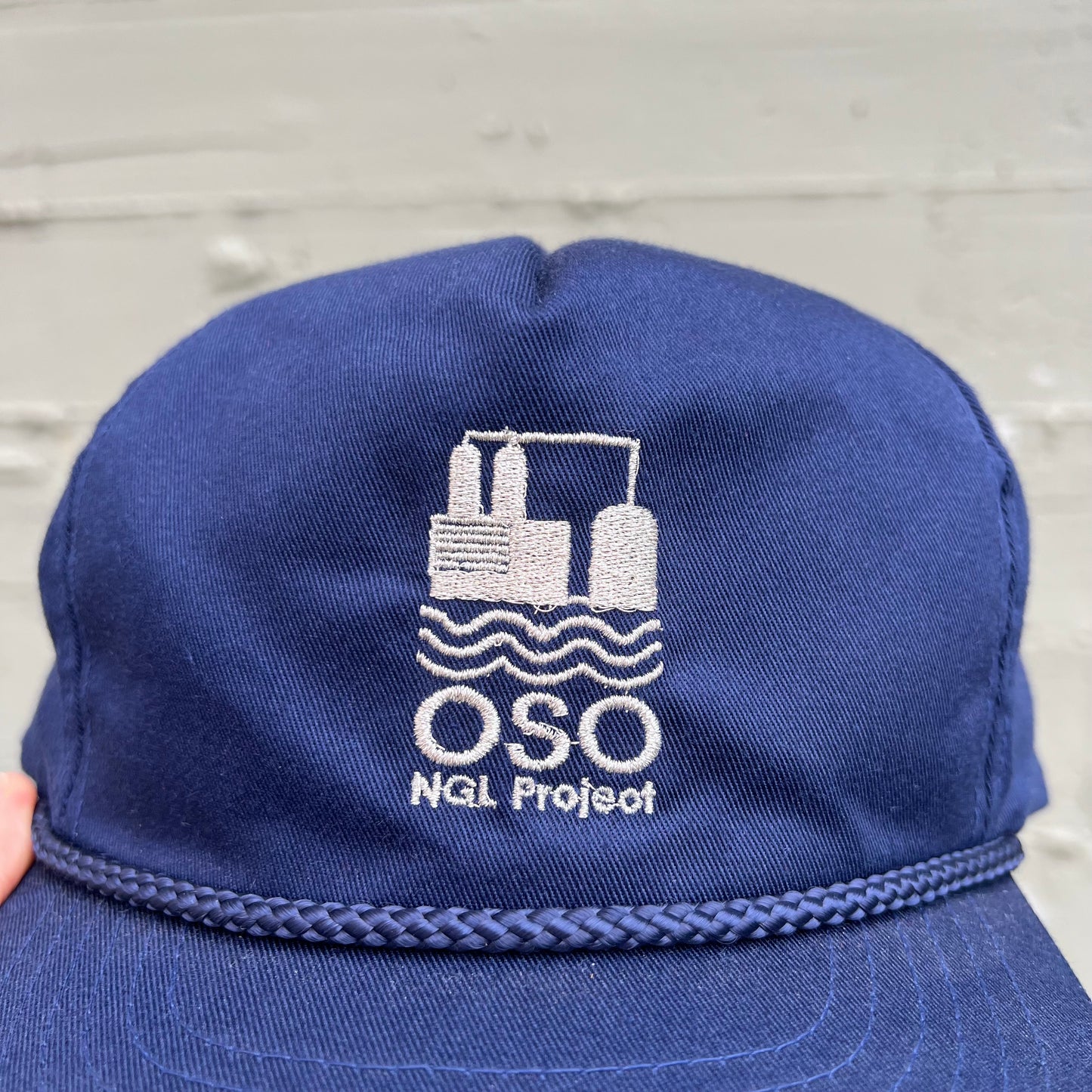 Vintage 1990's OSO NGL Project Embroidered Snapback Hat - O/S - Navy/Silver