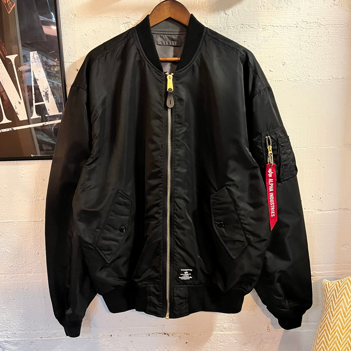 Alpha Industries L-2B MOD GEN II BOMBER JACKET Bomber Flight Jacket - Size Medium - Black/Gray