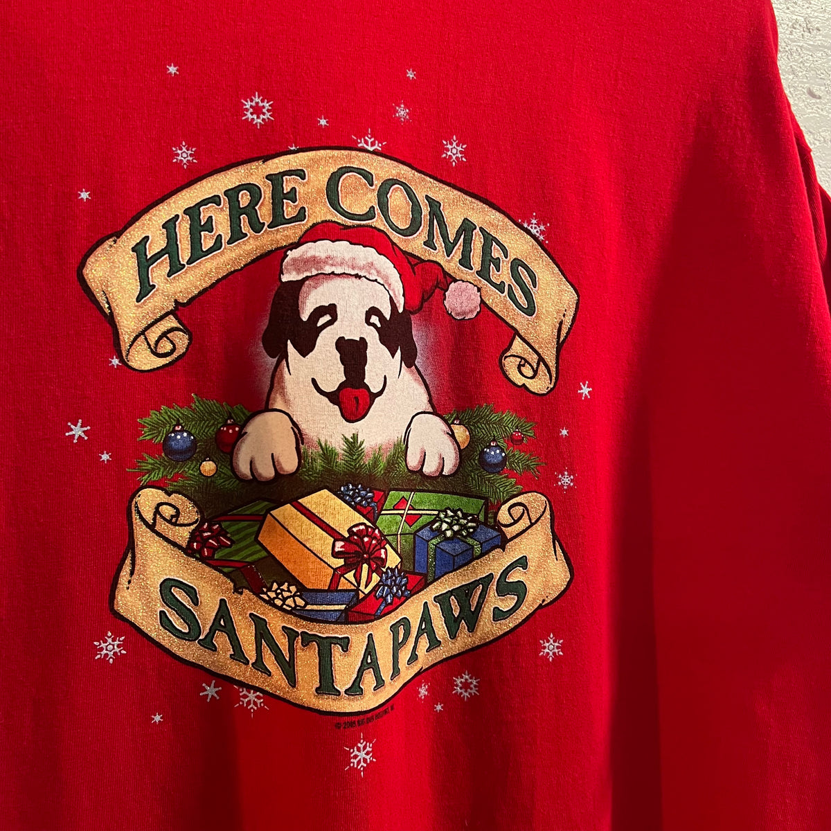 Vintage 2005 Big Dogs 'Santa Paws' Christmas Holiday Graphic T-Shirt - Size XL - Red