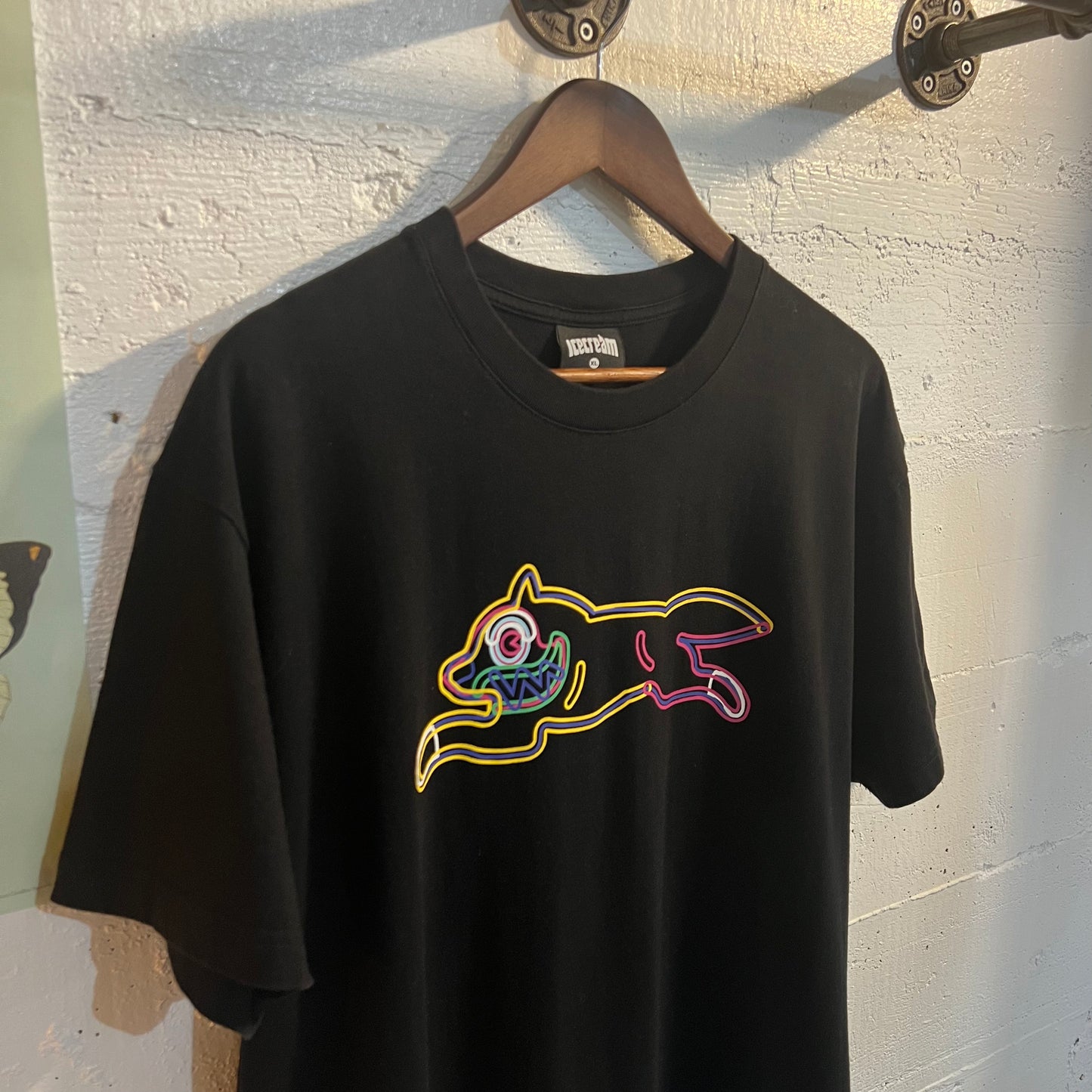 *Pre-Owned* Ice Cream Running Dog T-Shirt - Size Large - Black