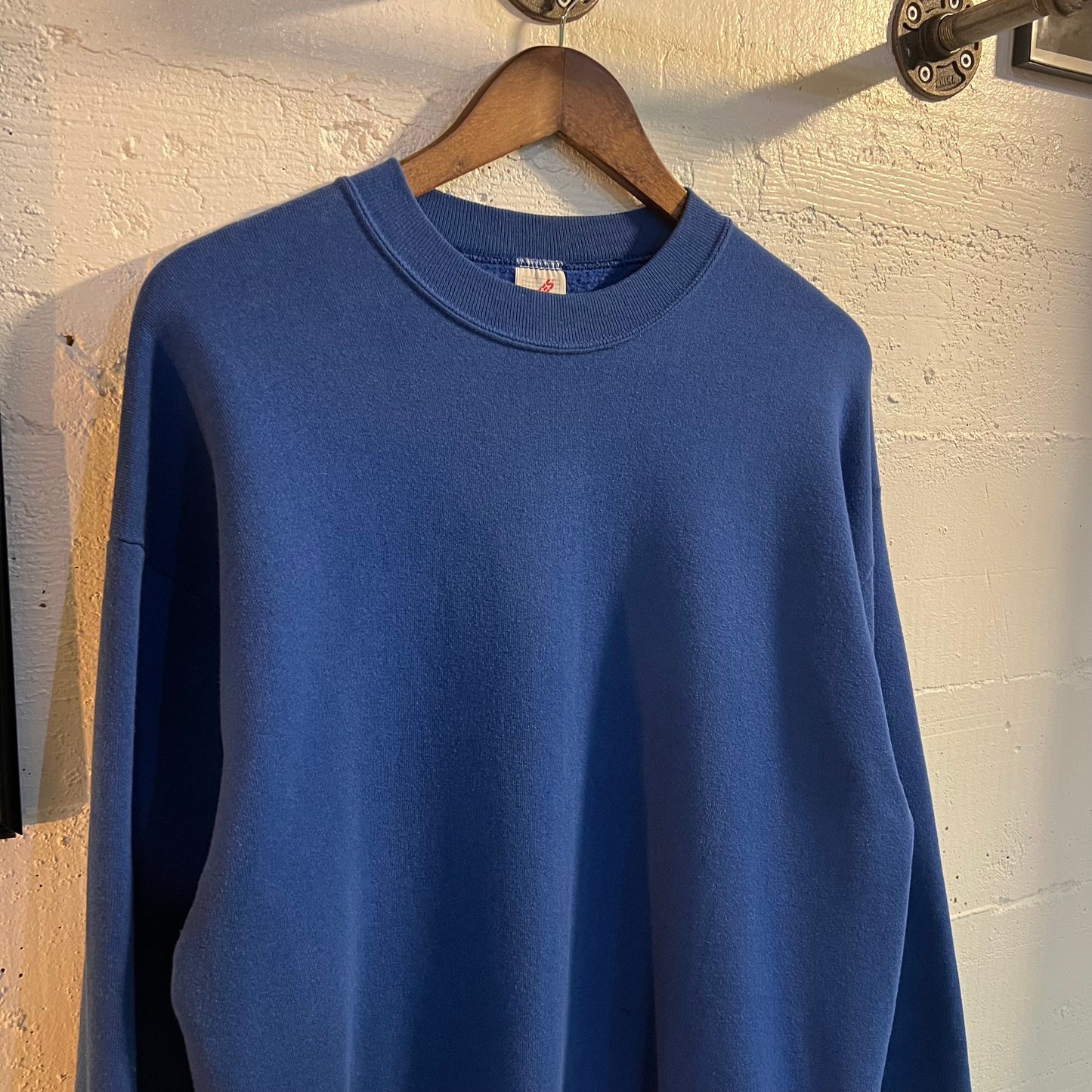 Vintage 1980's Jerzees Blank Crewneck Sweatshirt - Size Large - Made In USA - Royal Blue