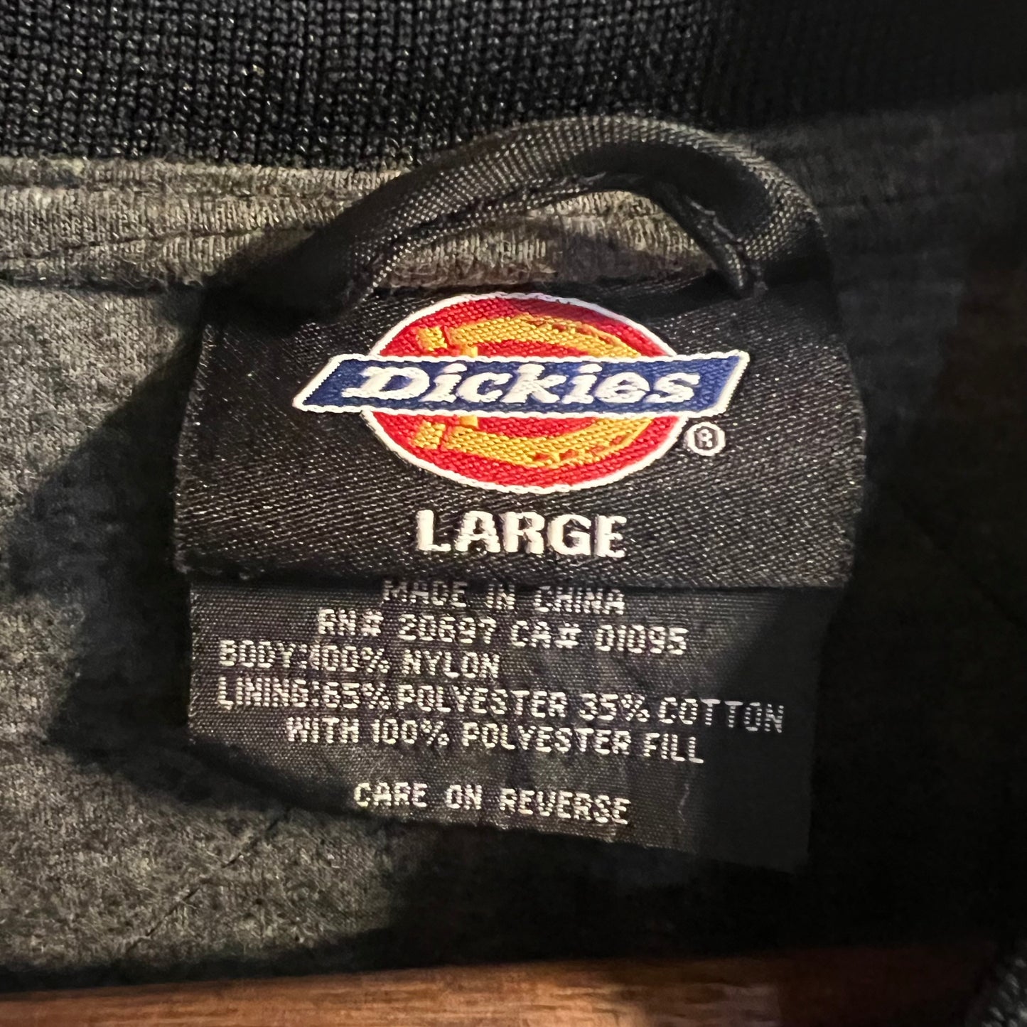 Dickies Quilted Nylon Bomber Workwear Vest - Size Large - Black