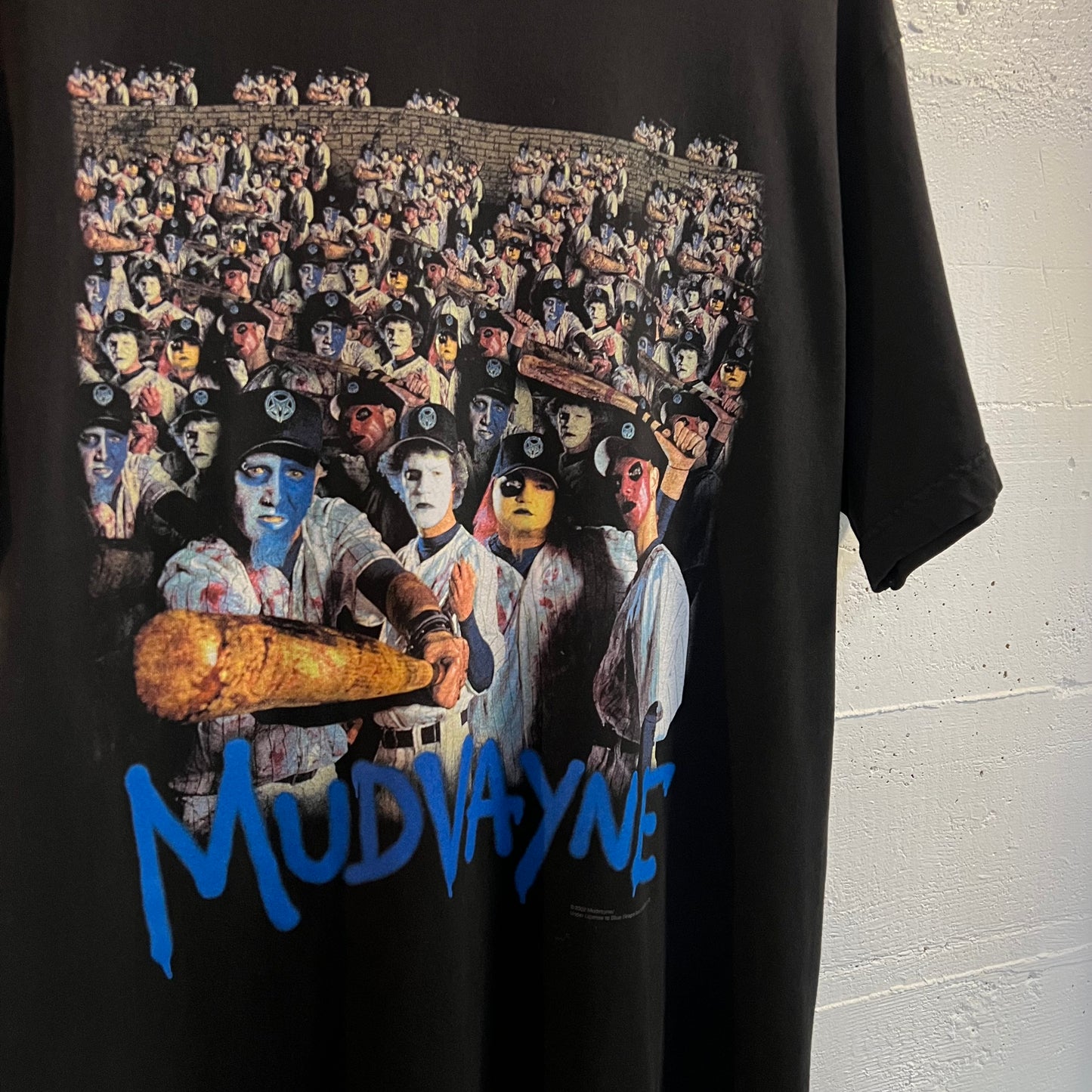 Vintage 2002 Mudvayne 'Can You Dig It' Blue Grape T-Shirt - Size Large - Black/Multi