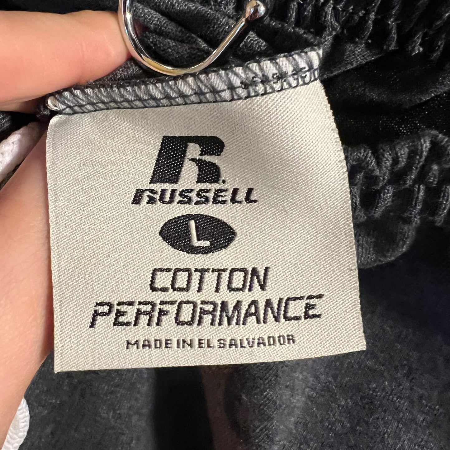 Vintage Russell Athletic Cotton Performance Elastic Waist Shorts - Size Large - Dark Grey