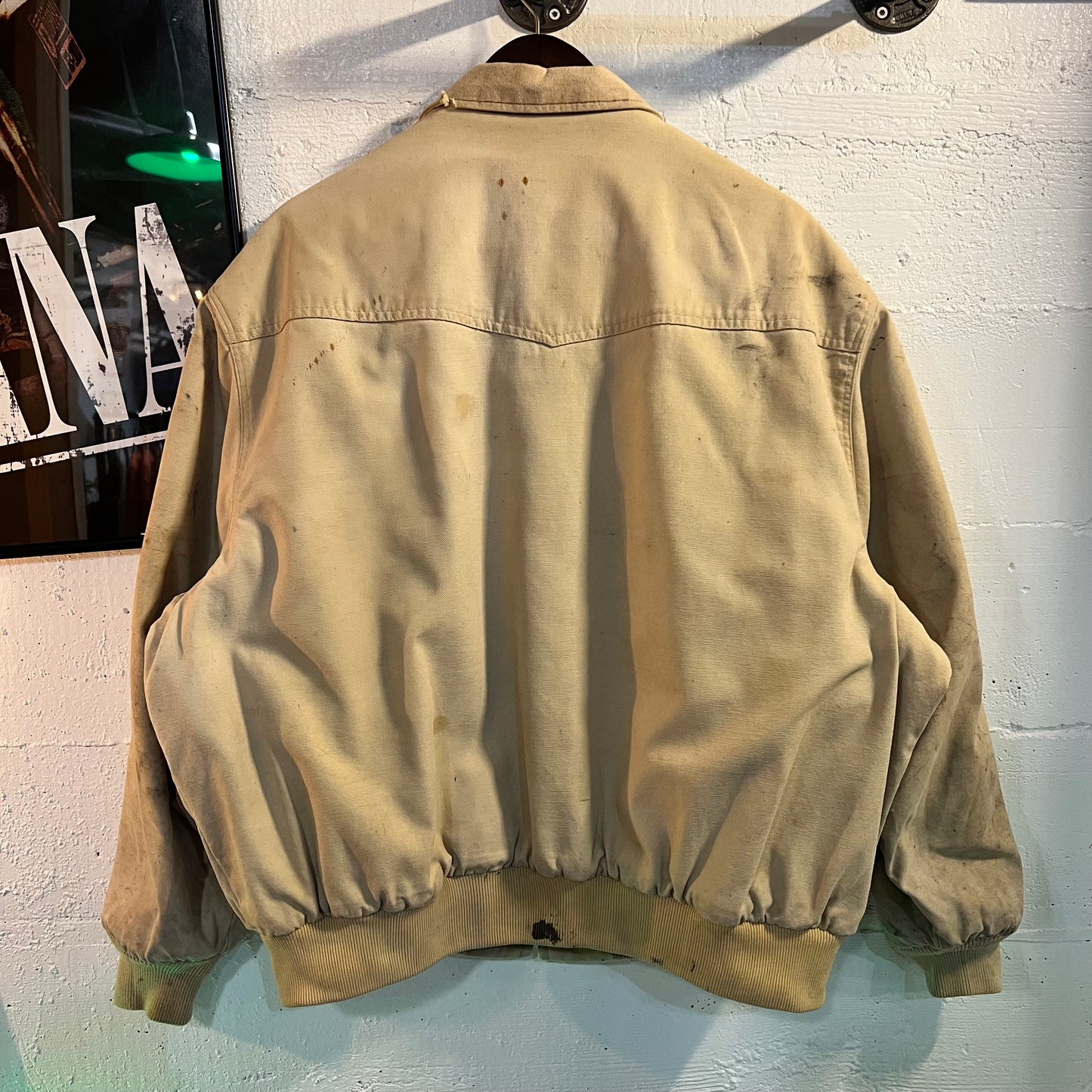 Vintage Distressed Walls Western Wear Blanket Lined Zip-Up Jacket - Size 2XL - Made In USA - Tan/Earth Toned