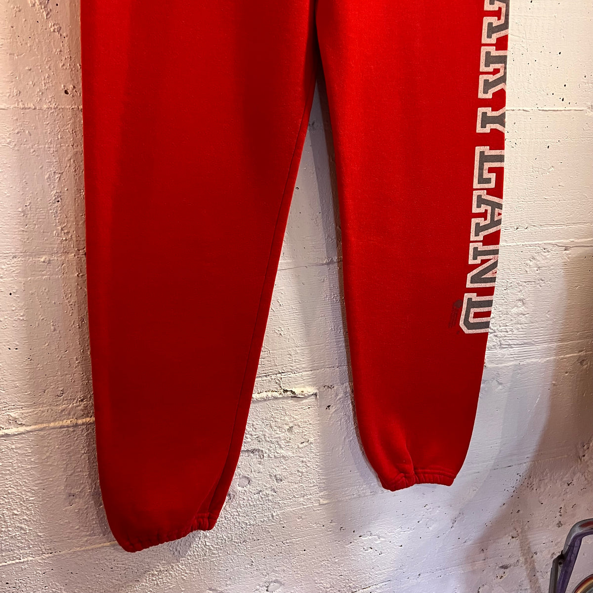 Vintage 80’s Russell Maryland Adjustable Waist Sweatpants - Size Medium - Made In USA - Red/Grey/White