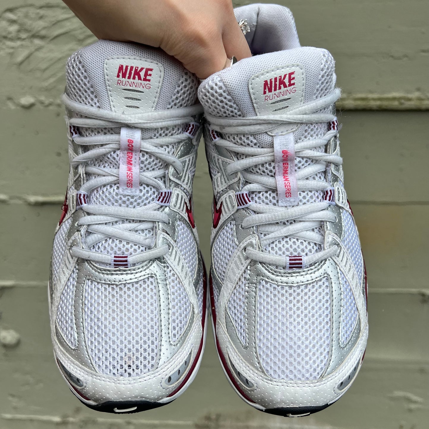 Vintage 2007 Nike Air Pegasus+ Bowerman Series - Size 9.5W/8M - White/Red-Pink - #31669-181
