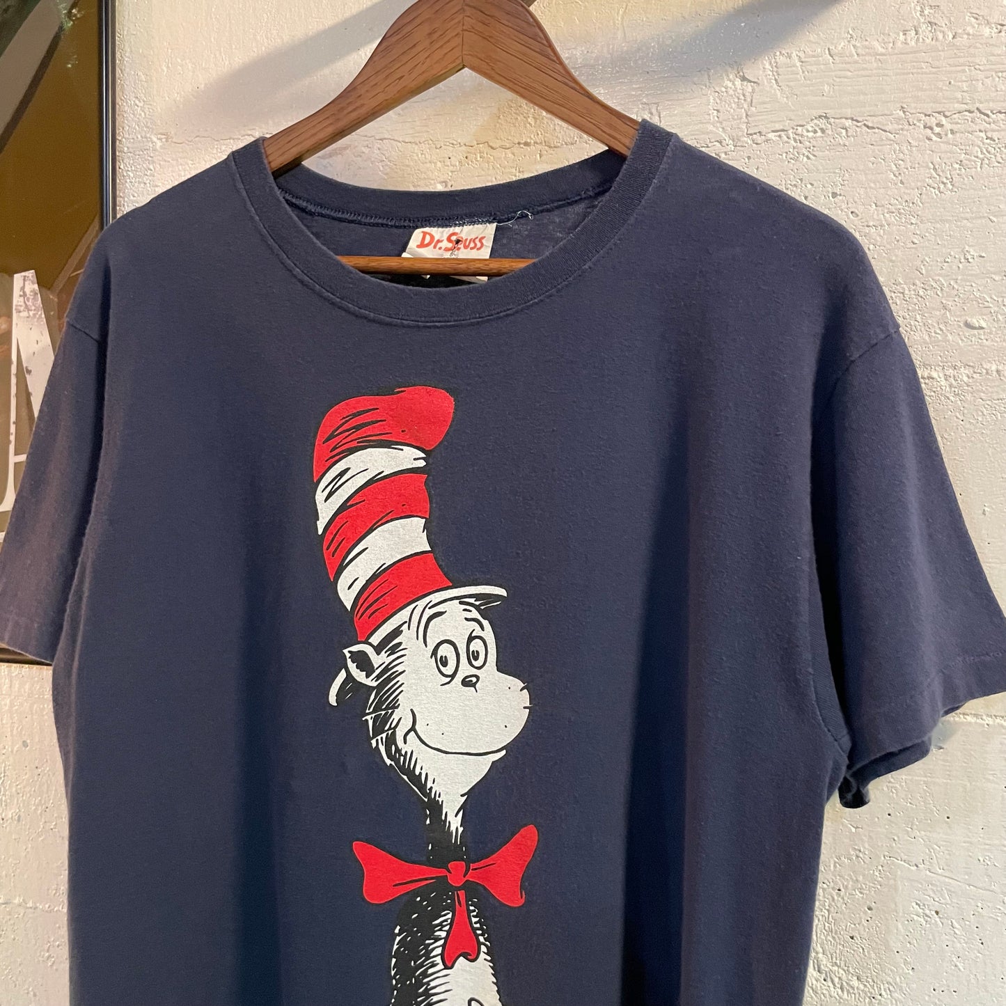 Vintage 90's Dr. Seuss The Cat In The Hat Graphic T-Shirt - Size Small - Made In USA - Navy