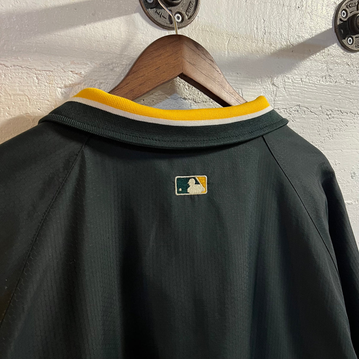 Vintage 90's Oakland Athletics Majestic Authentic Zip Up Jacket - Size XL - Green/Yellow