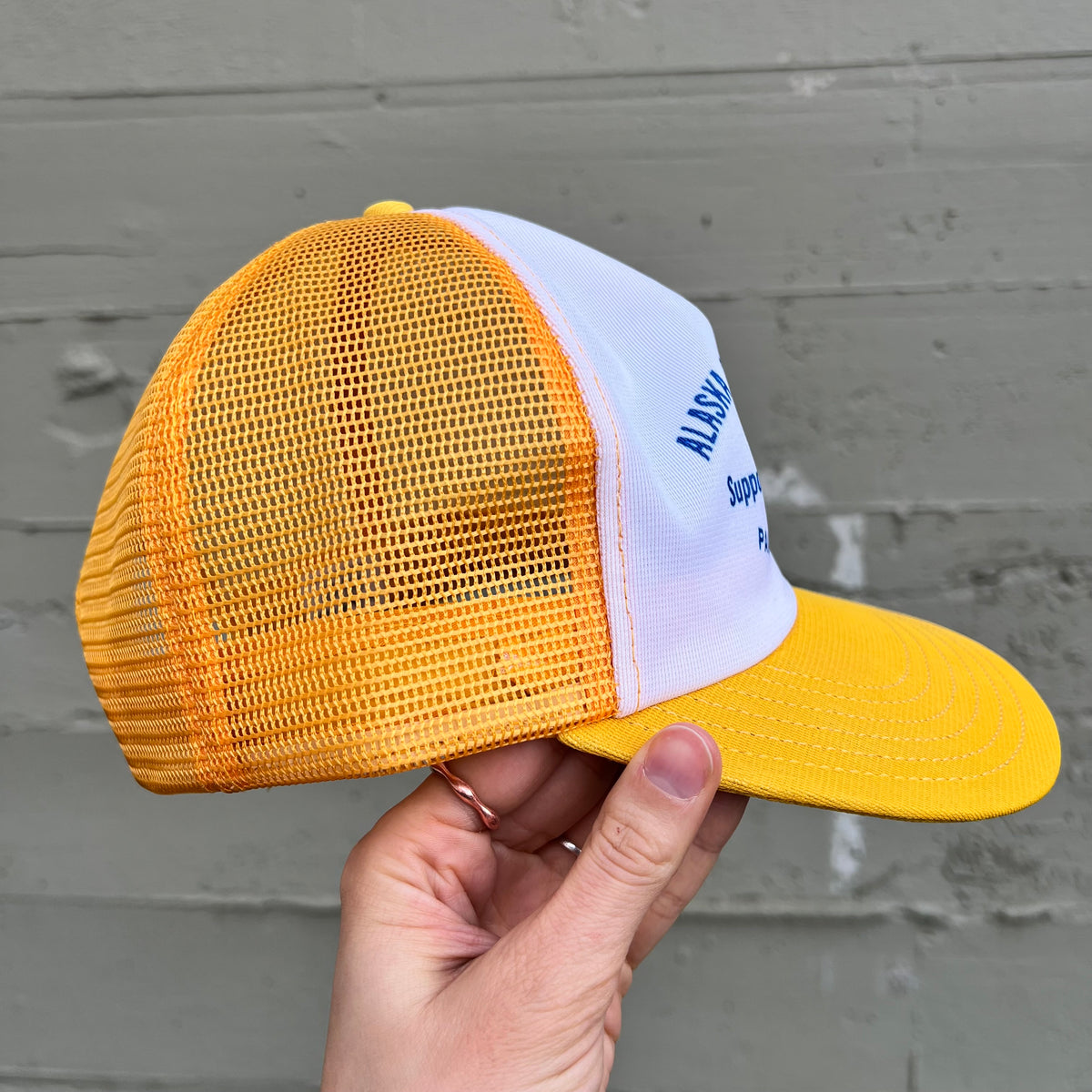 Vintage 70's/80's Alaska State Fair Inc. Palmer Alaska Unstructured Mesh Trucker Hat - O/S - Made In USA