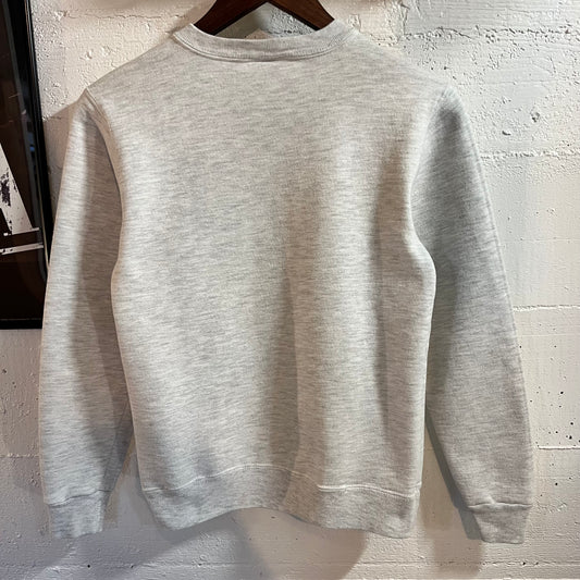 Vintage 90’s Champion Holy Cross College Worcester, MA Crewneck Sweatshirt - Size Youth Large - Made In USA - Heather Grey/Purple/White