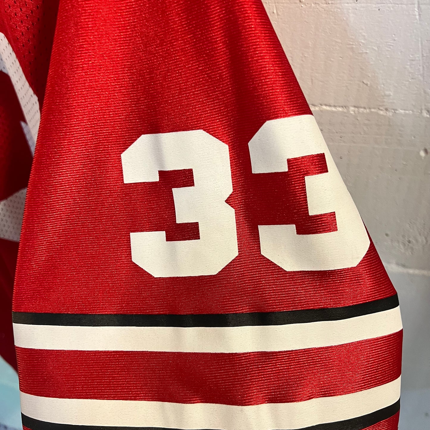 Vintage Nike Ohio State '#33' Mesh Football Jersey - Size XL - Red/White/Black