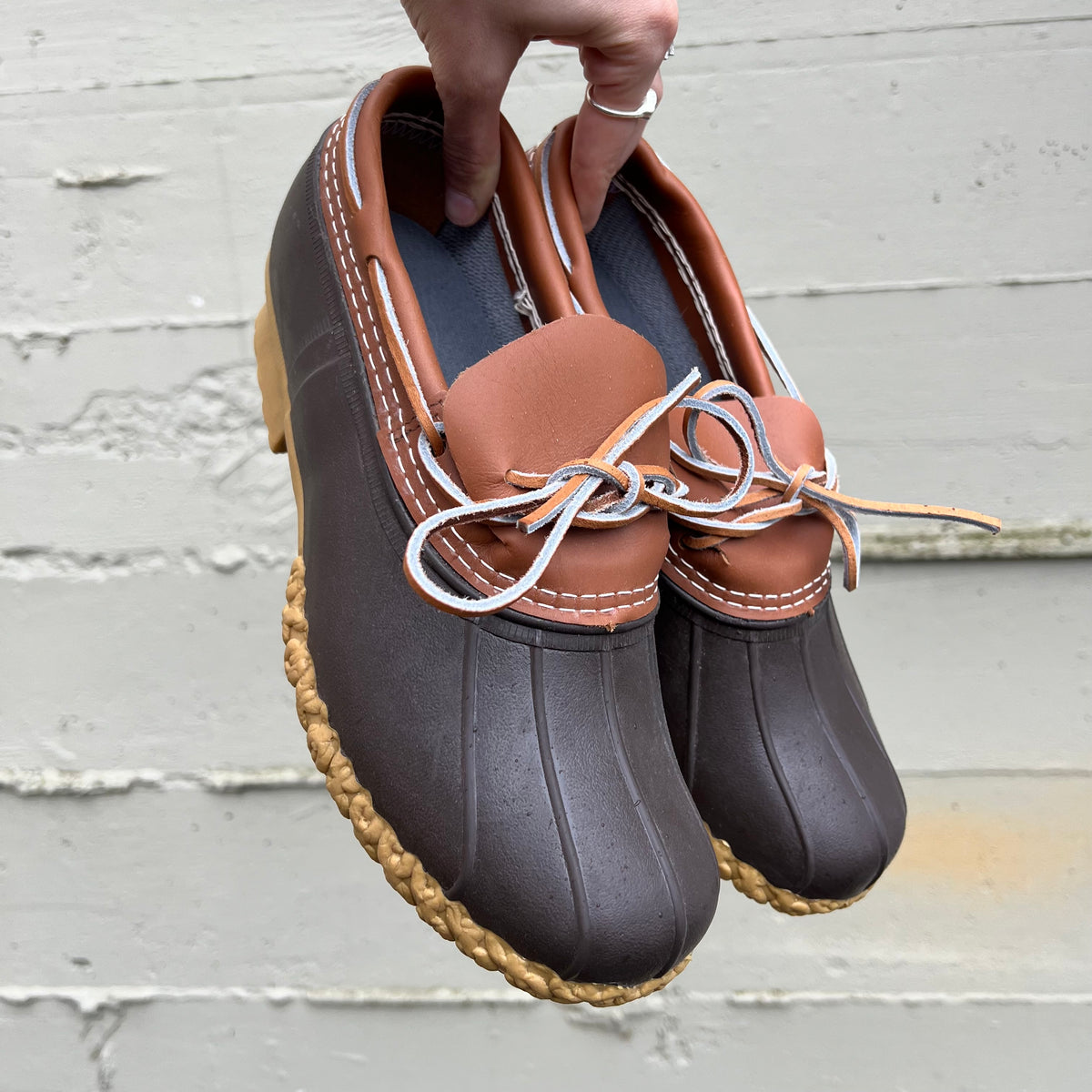 Vintage L.L. Bean Men's Bean Boot Rubber Moc - Size 8W - Brown/Gum - Made In USA