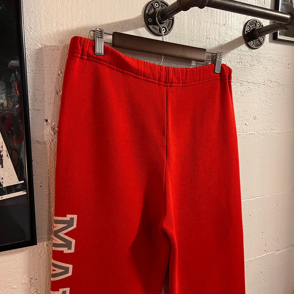 Vintage 80’s Russell Maryland Adjustable Waist Sweatpants - Size Medium - Made In USA - Red/Grey/White