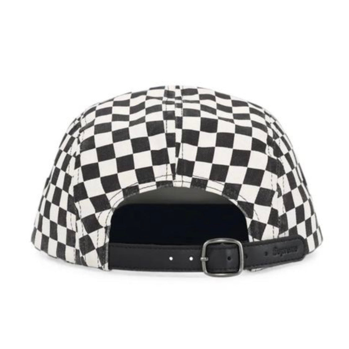 *New* Supreme 'Checkerboard' Washed Chino Twill Camp Cap (FW26) - O/S - Black/White