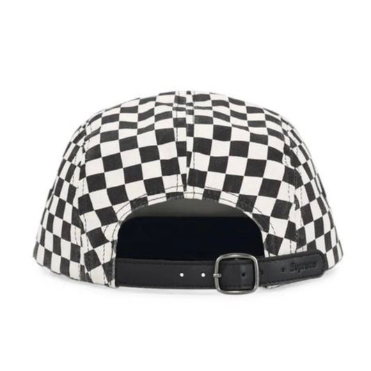 *New* Supreme 'Checkerboard' Washed Chino Twill Camp Cap (FW26) - O/S - Black/White