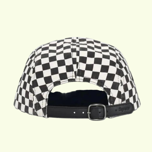 *New* Supreme 'Checkerboard' Washed Chino Twill Camp Cap (FW26) - O/S - Black/White
