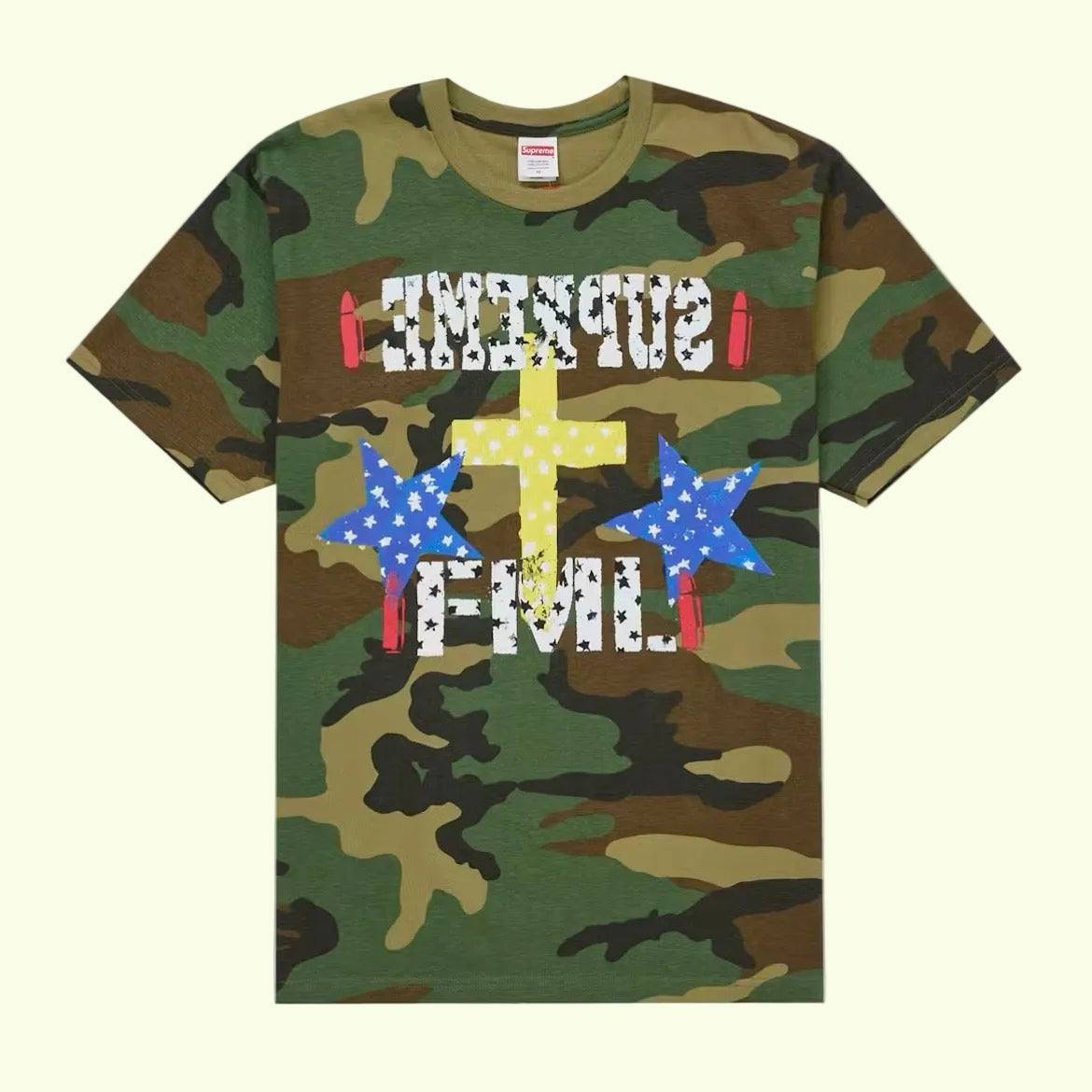 *New* Supreme 'FML' Short Sleeve T-Shirt - Size Large - Woodland Camo - SS26