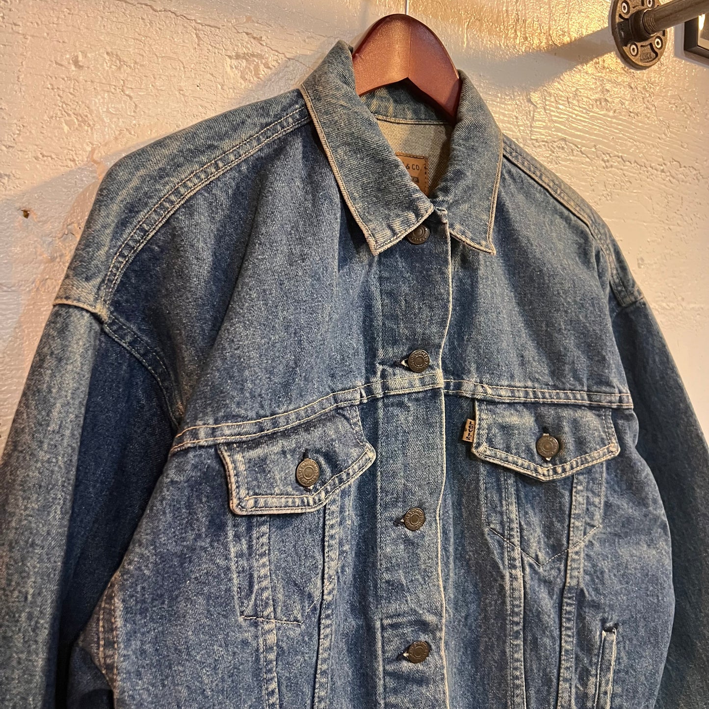 Vintage 90's Levi's Brown Tab Type III Denim Trucker Jacket - Size Small - Made In USA - Medium Stone Wash Blue