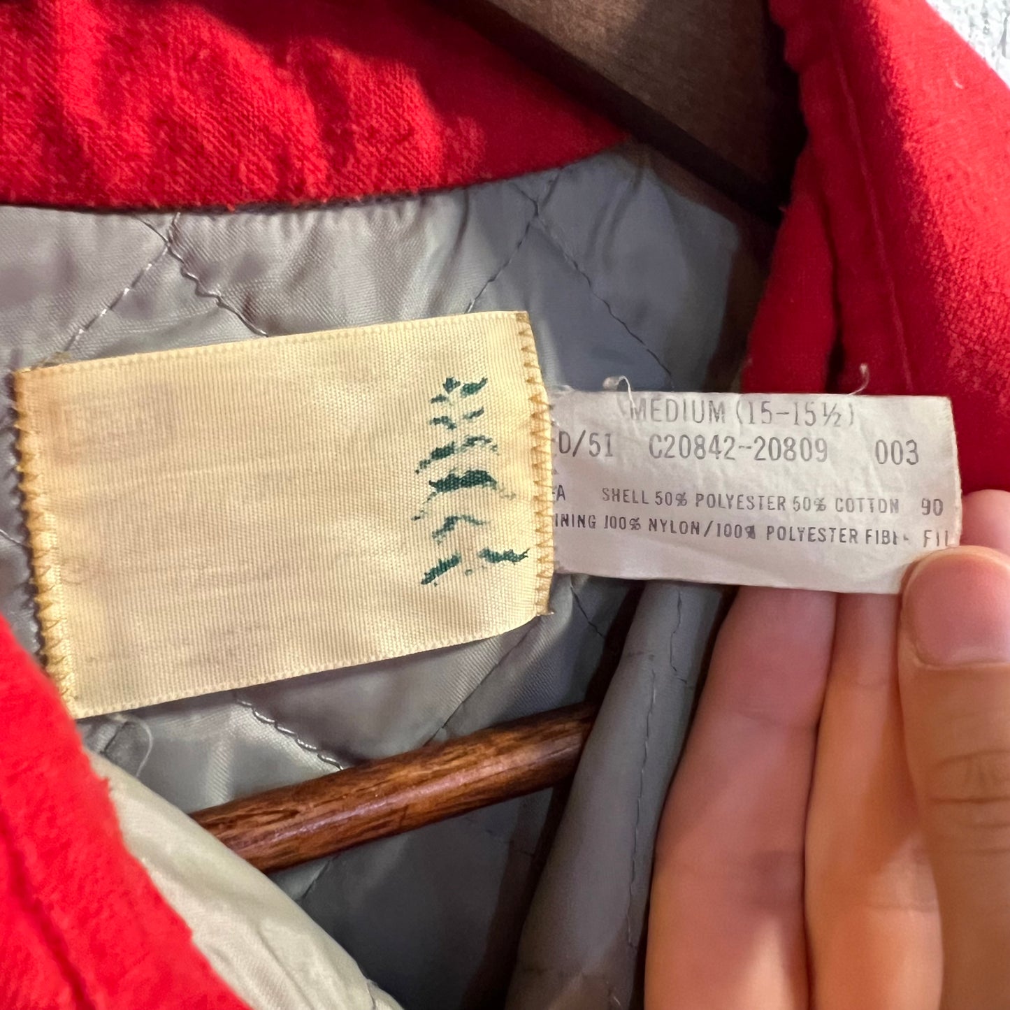 True Vintage 60's/70's Sears Fieldmaster Quilt Lined Flannel Shirt - Size Medium (15-15.5) - Red