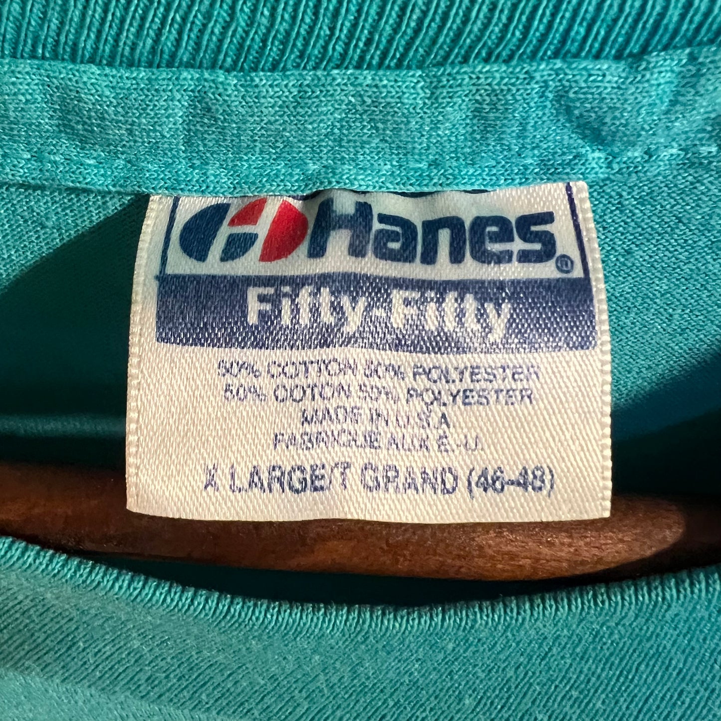 Vintage Cowlitz Timber Trails Nature Single Stitch T-Shirt - Size XL - Made In USA - Turquoise
