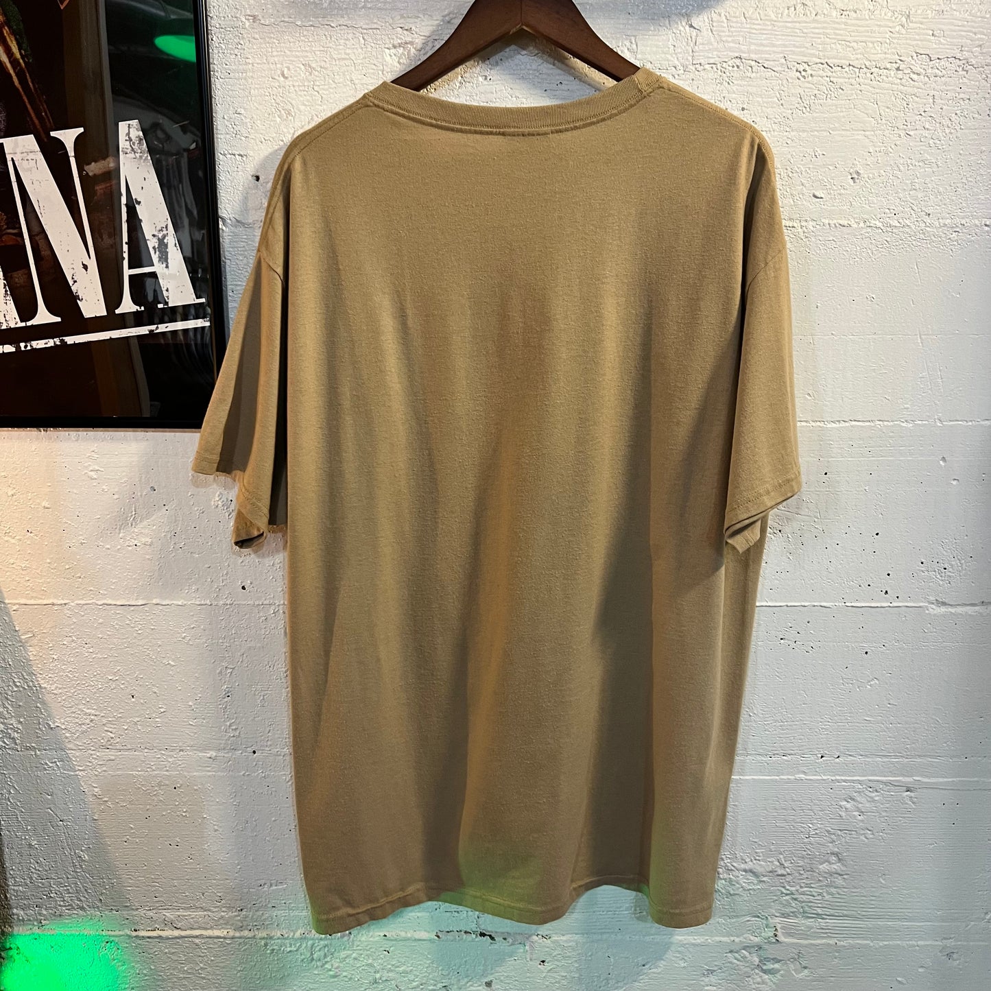 Vintage 90's Rolling Stones French Advertisement Art T-Shirt - Size XL - Tan/Multi