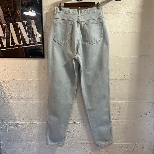 Vintage 80's Chic Light Wash High Rise Tapered Leg Denim Jeans - Size 10 Tall - Made In USA - 100% Cotton