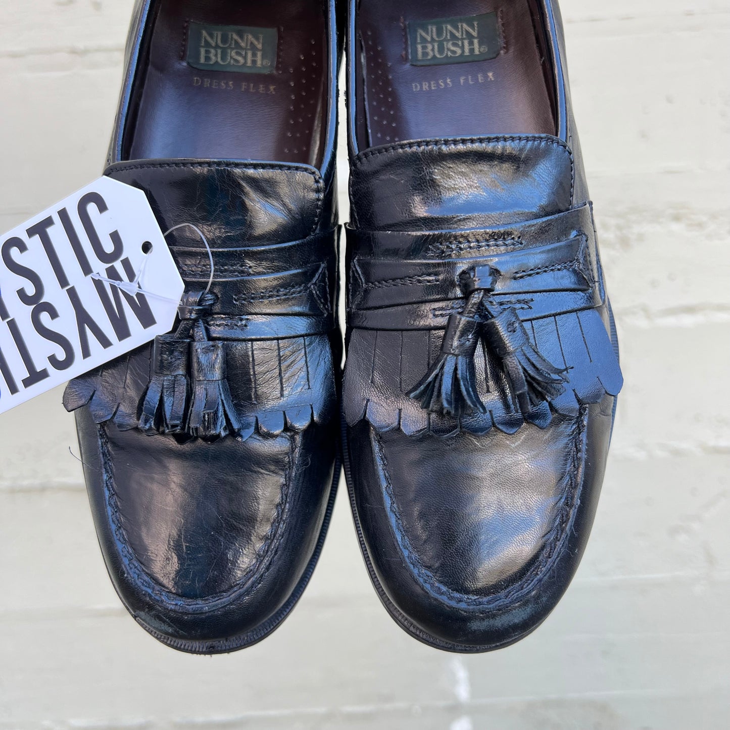 Vintage Nunn Bush Leather Dress Flex Kiltie Tassel Loafers - Size 8.5M - Black