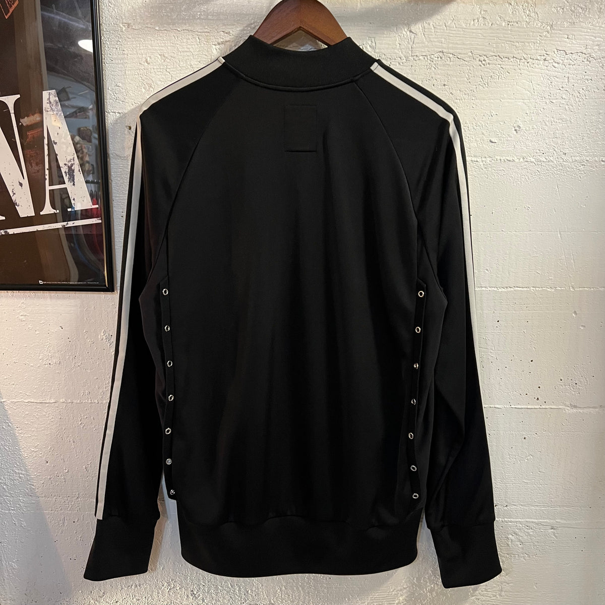 Vintage 2008 Adidas x Jeremy Scott Side Lace Trefoil Track Jacket - Size XL - Black/Black/White