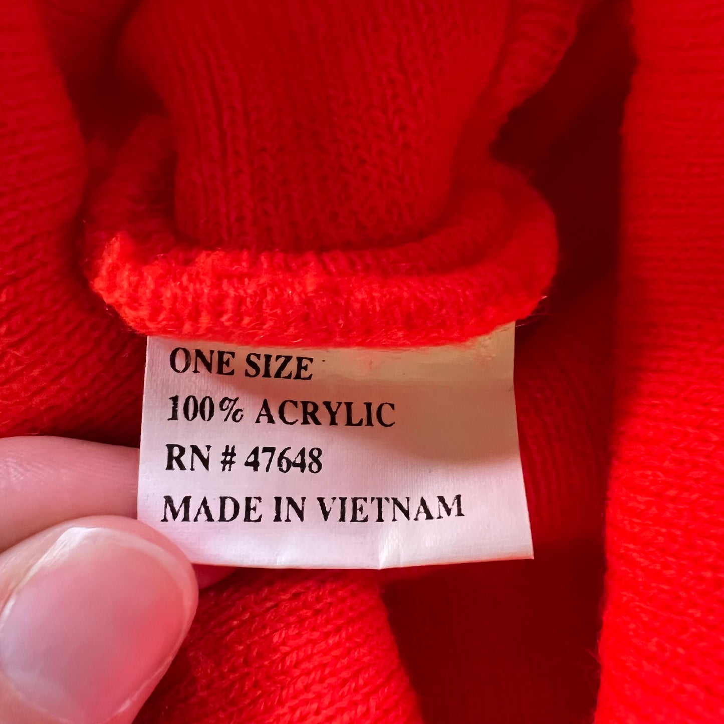 Vintage Knitted Skull Cap Beanie - One Size Fits All - Blaze Orange