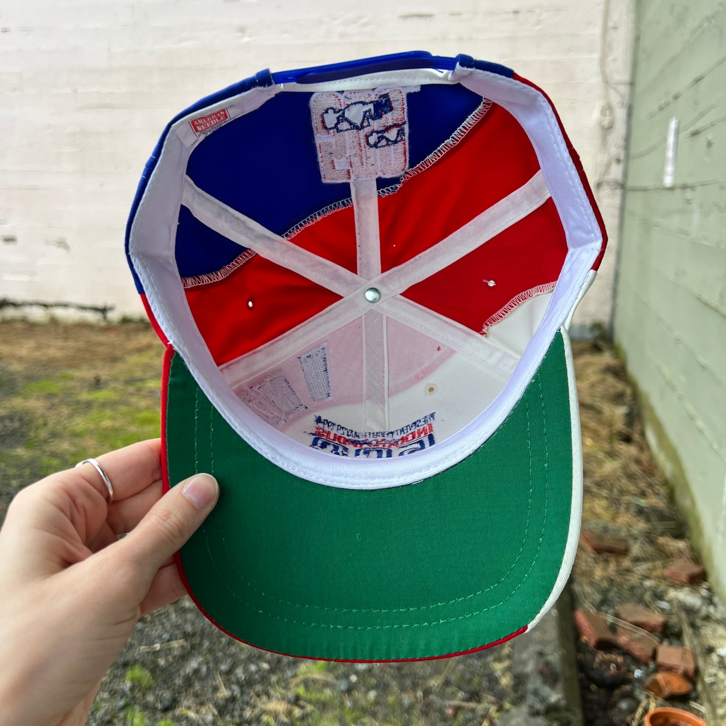 Vintage Deadstock Indianapolis 500 'Indy Car' Embroidered Snapback Hat - O/S - Red/White/Blue