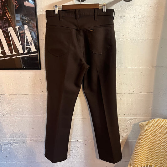 Vintage 90's Lee Western Cut Pleated Pants - Size 32" x 28" - Made In USA - Brown