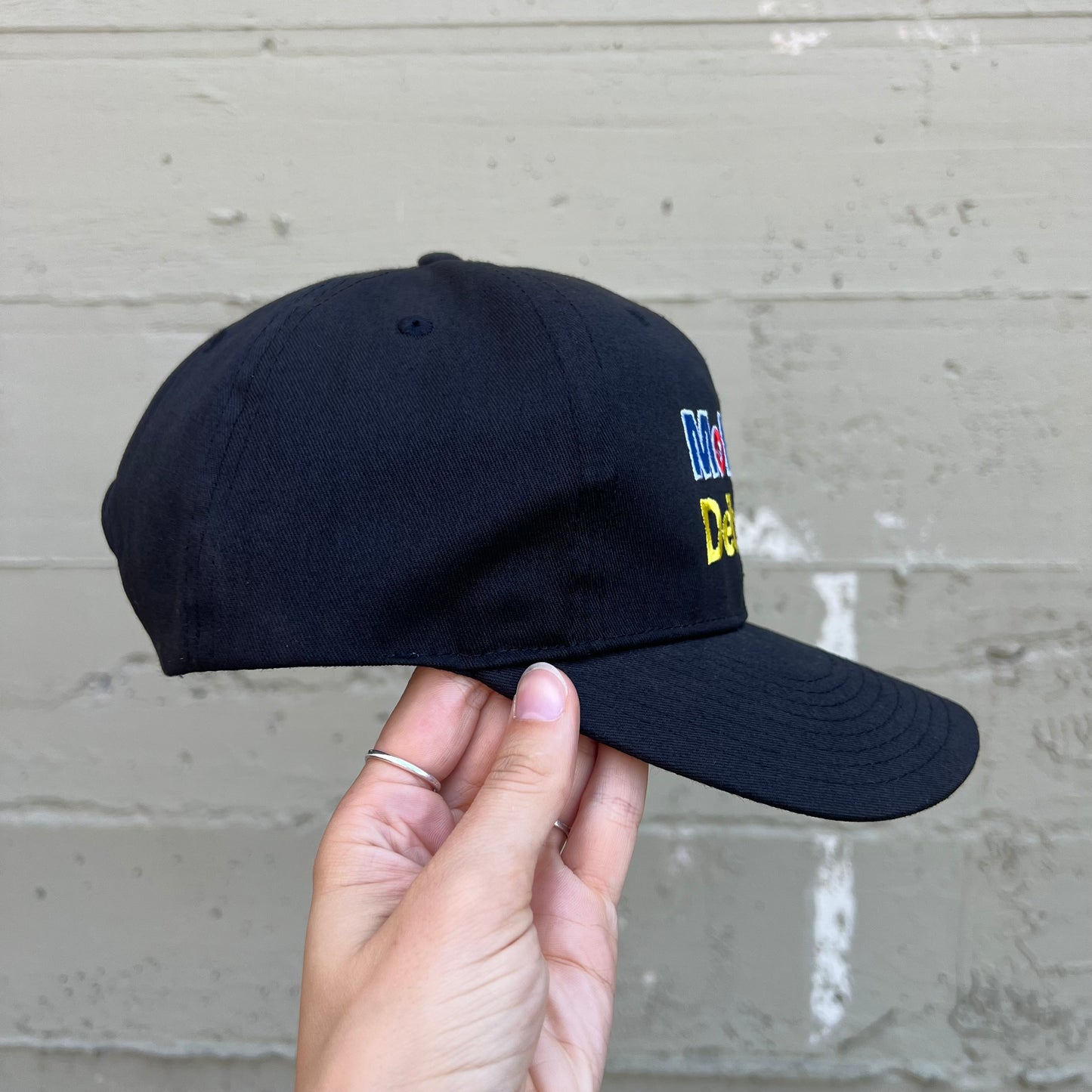 Vintage Embroidered Mobil Gas Delvac Snapback Hat - One Size Fits All - Black