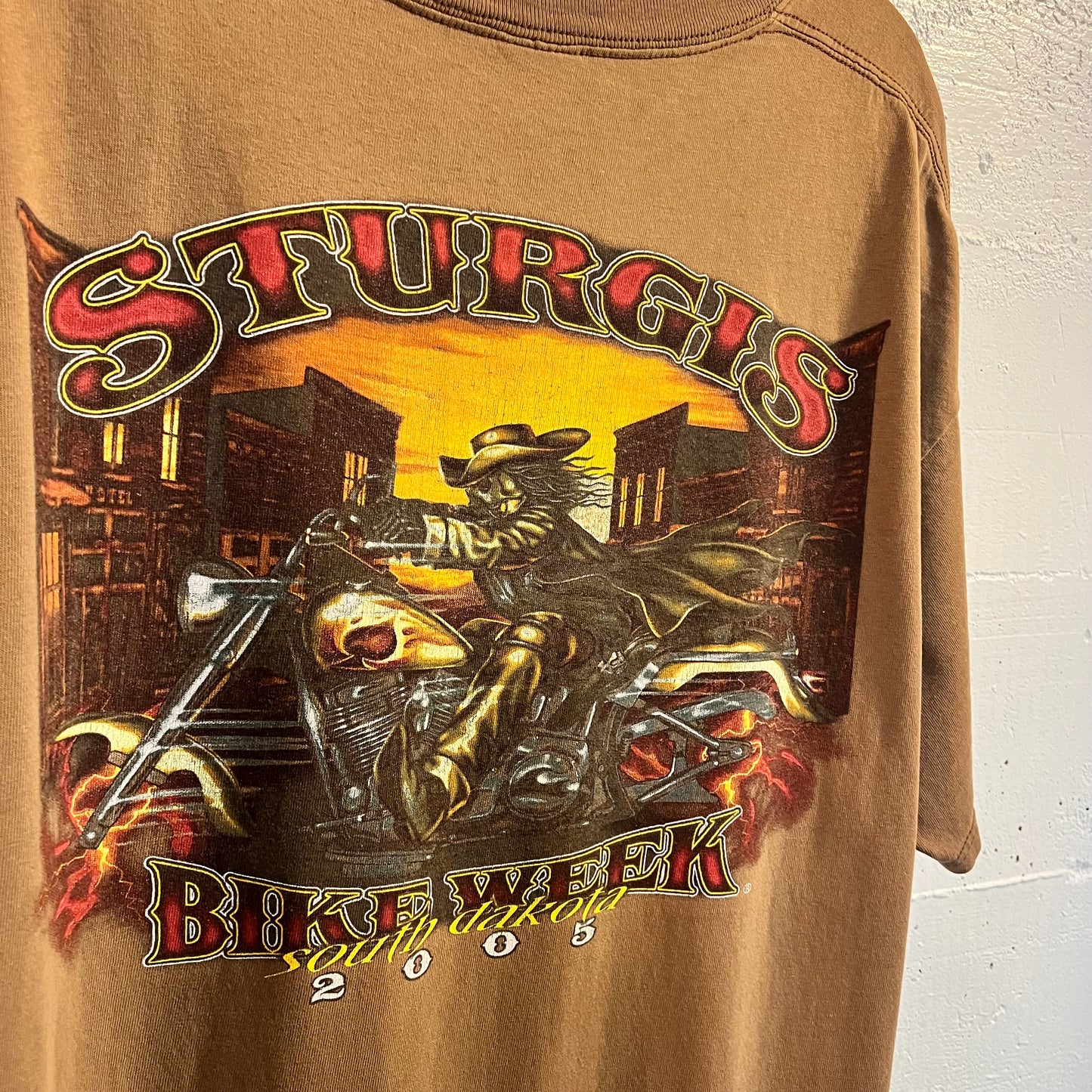 Vintage 2005 Sturgis Bike Week South Dakota T-Shirt - Size XL - Brown/Multicolor