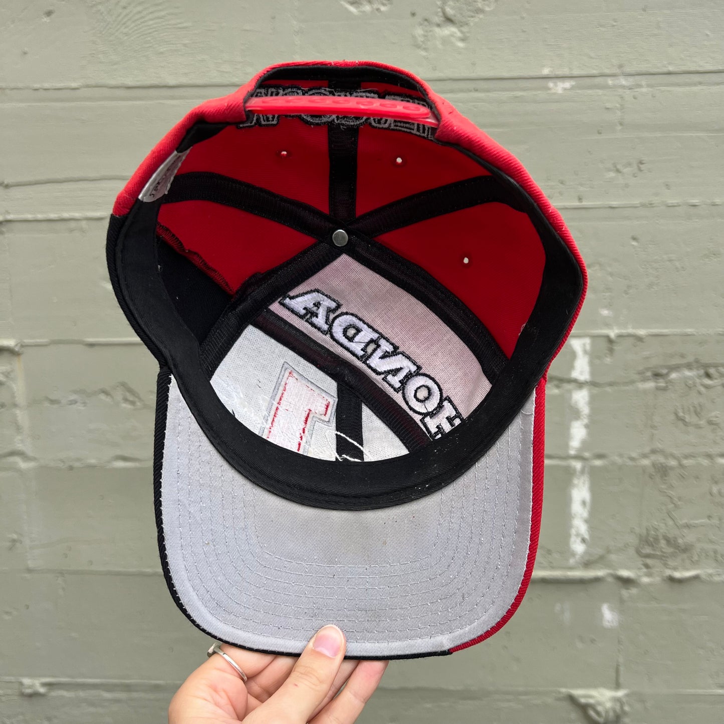Vintage 90's Honda Fox Racing 'Jeremy McGrath' Snapback Hat - O/S - Red/Black