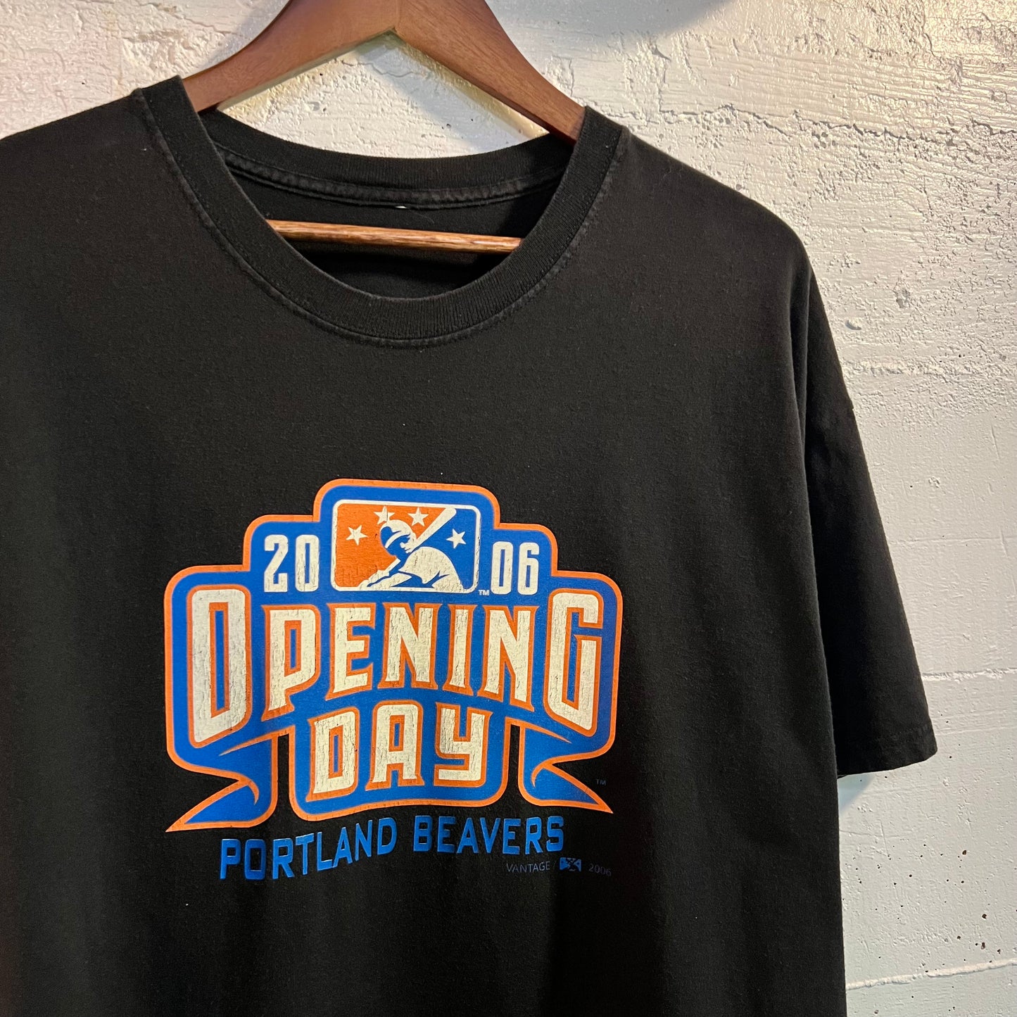 2006 Portland Beavers Opening Day Baseball T-Shirt - Size XL - Black/Orange/Blue/White