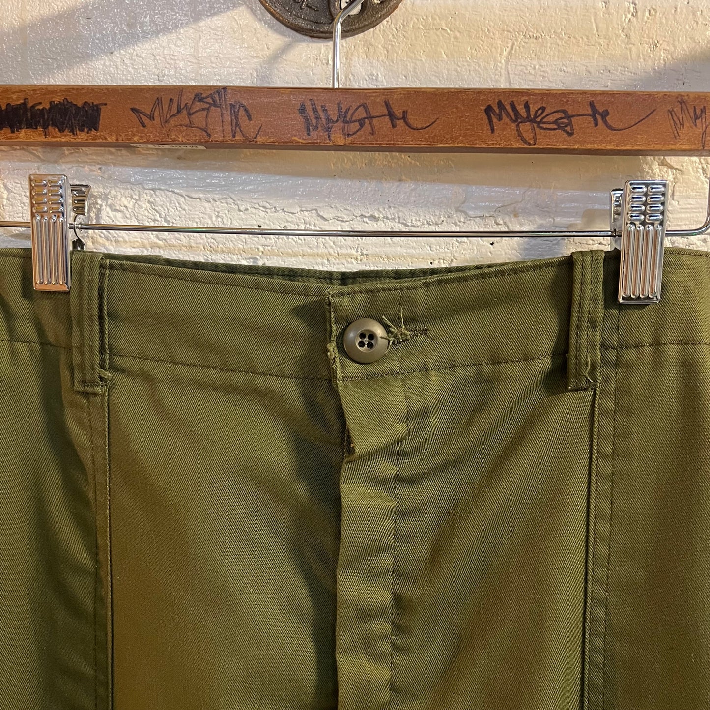Vintage 1970's OG-507 Utility Trouser Pant Ideal Locking Zipper - Size 37" x 25.5" - Olive Drab
