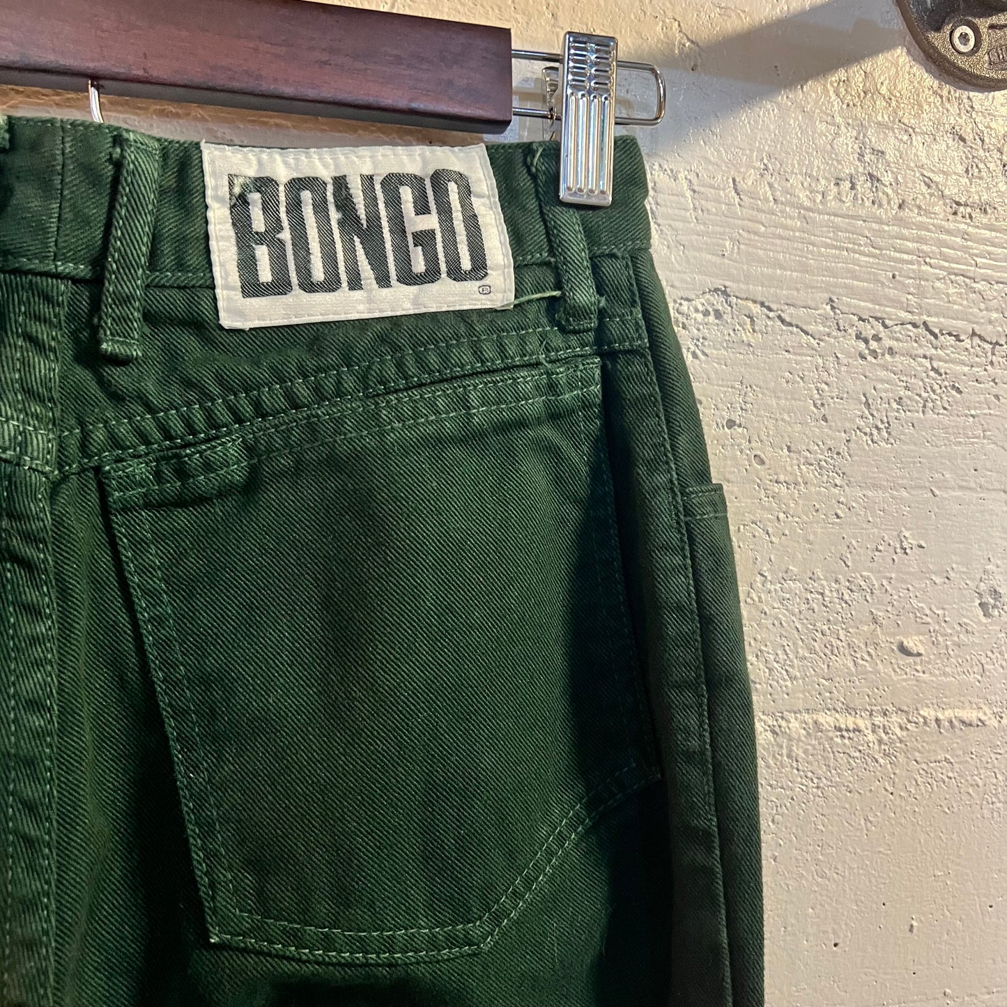 Vintage Bongo By Gene Montesano Denim Jeans - Size 9 - Made In USA - Dark Green
