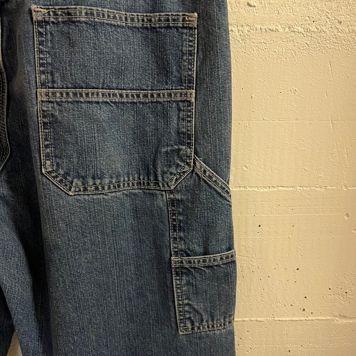 Vintage 2000's Lee Denim Carpenter Baggy Jeans - Size 38" x 31" - Mid Wash Indigo - 100% Cotton