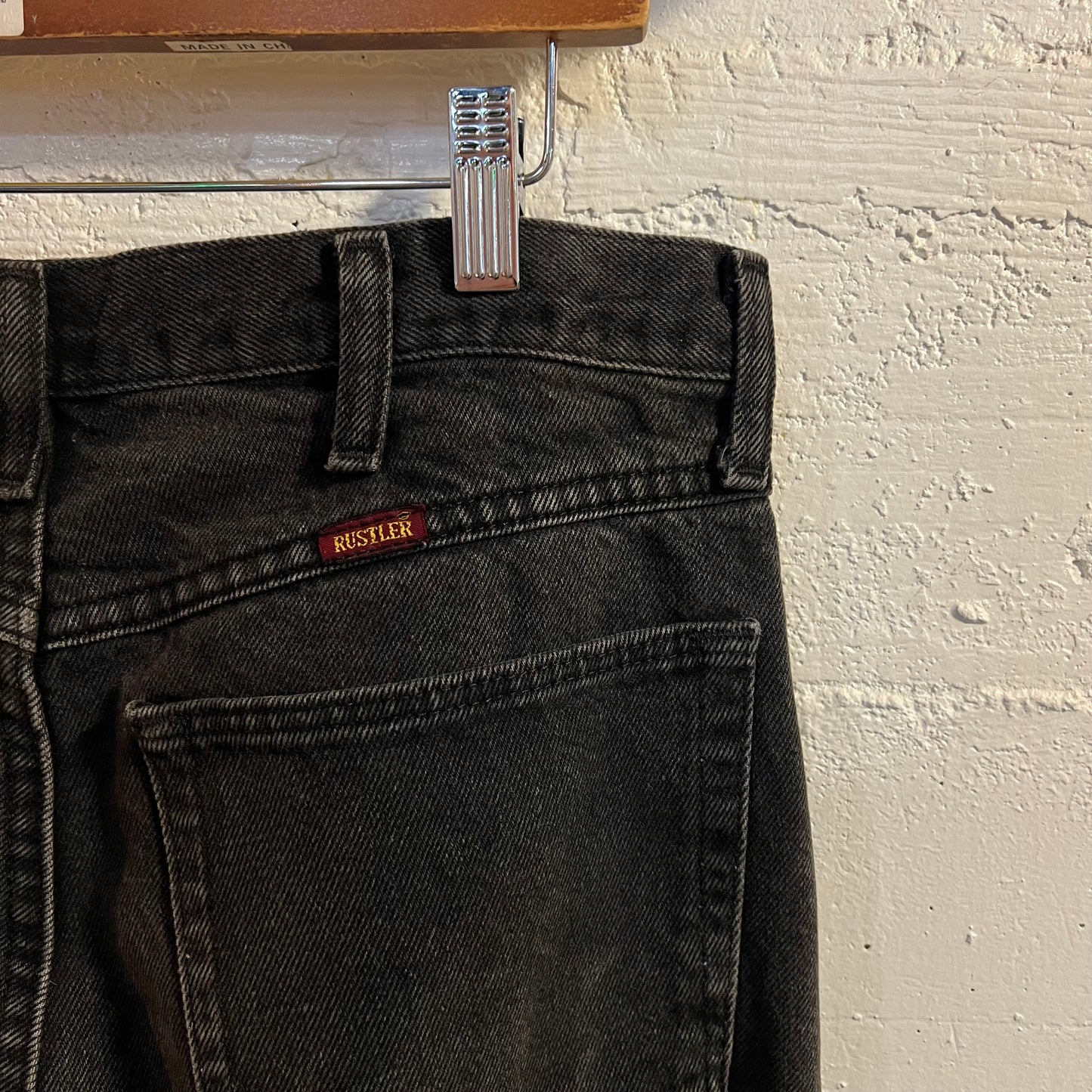 Vintage 2000's Rustler Faded Black Denim Jeans - Size 33" x 30" - Faded Black Denim