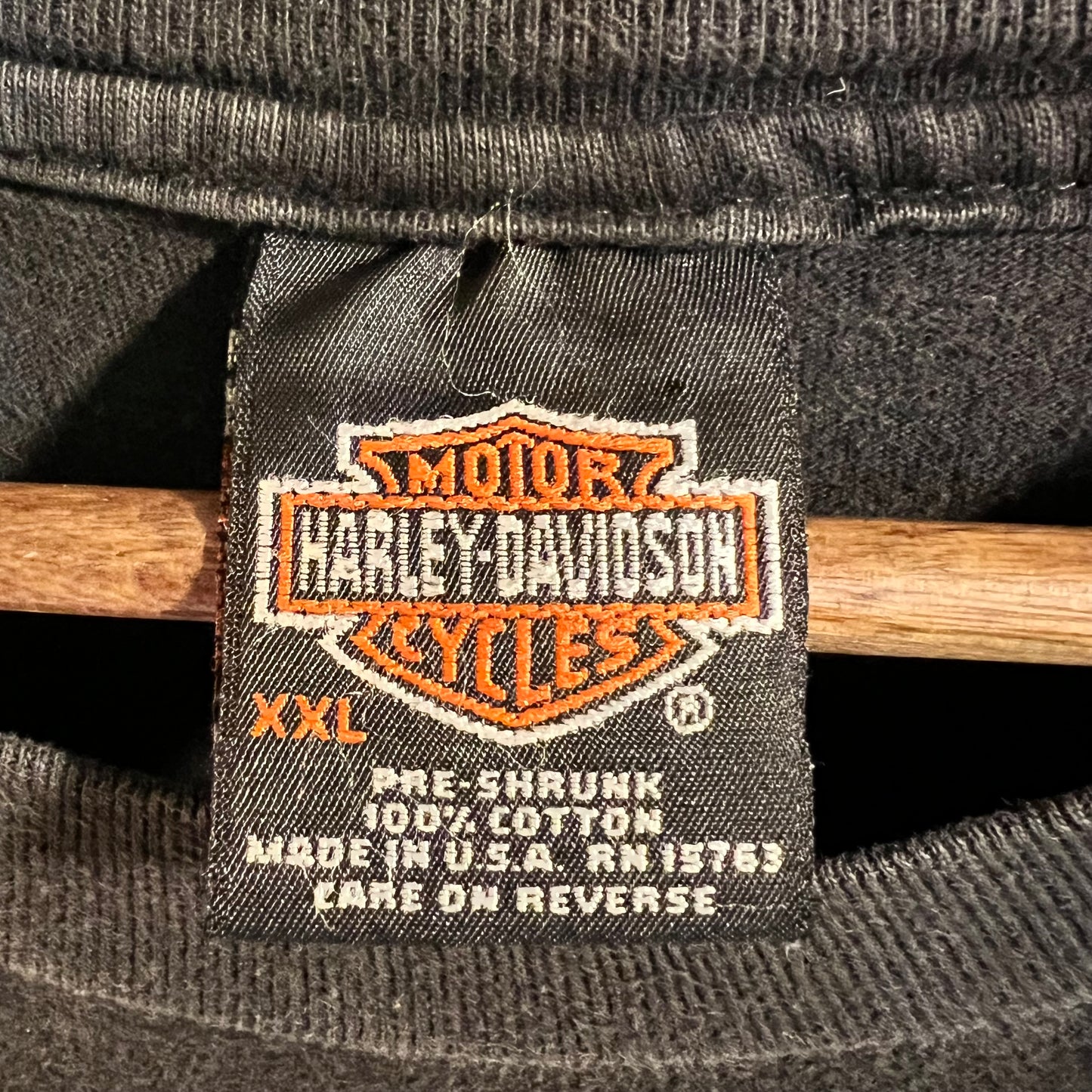 Vintage 90's Harley Davidson Danbury, Connecticut 'Eagle' Pocket T-Shirt - Size 2XL - Made In USA - Black/Multicolor